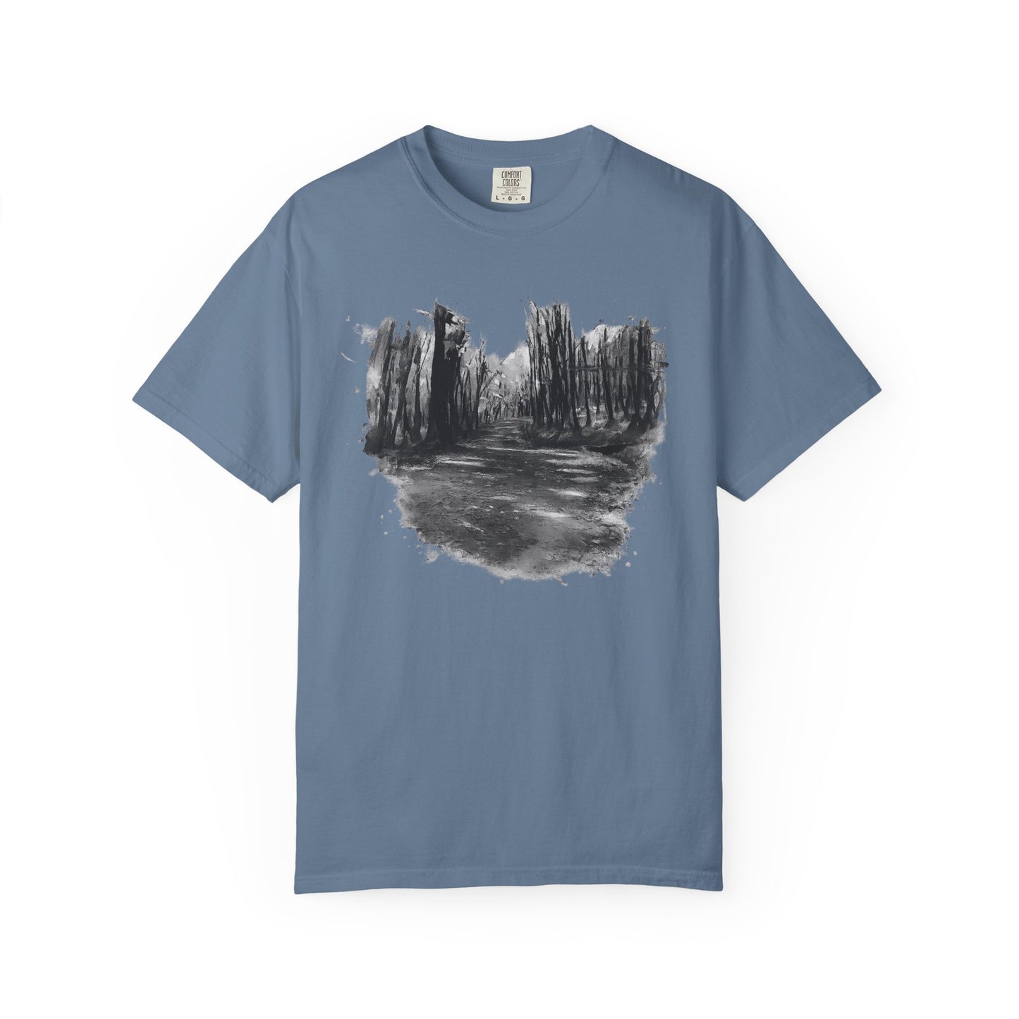 Artistic Forest Scene T-shirt | Nature Lover Gift, Outdoor Adventure Tee, Eco-Friendly Fashion, Vintage Inspired Clothing, Unisex Gift
