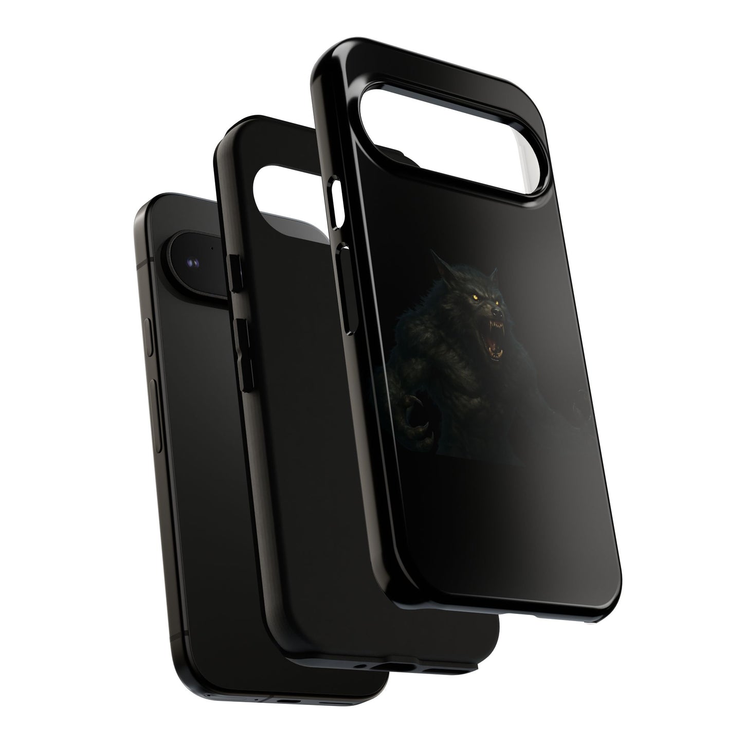 Werewolf Phone Case, Tough Cases, Black Panther Design, Gift for Animal Lovers, Phone Accessories, Fierce Phone Protection