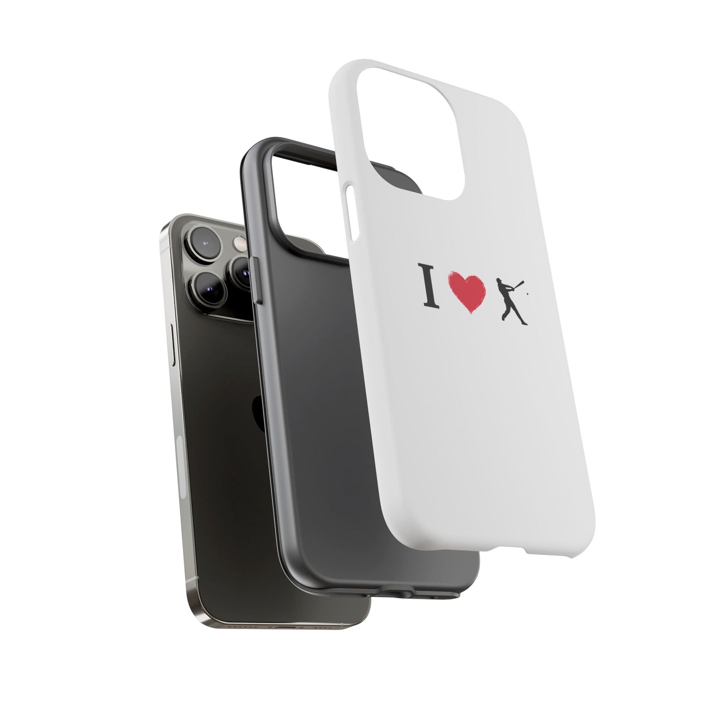Baseball Love Phone Case, Tough Cases for Sports Lovers, i Heart Baseball Protection, Gift for Players, Cute Sports Case