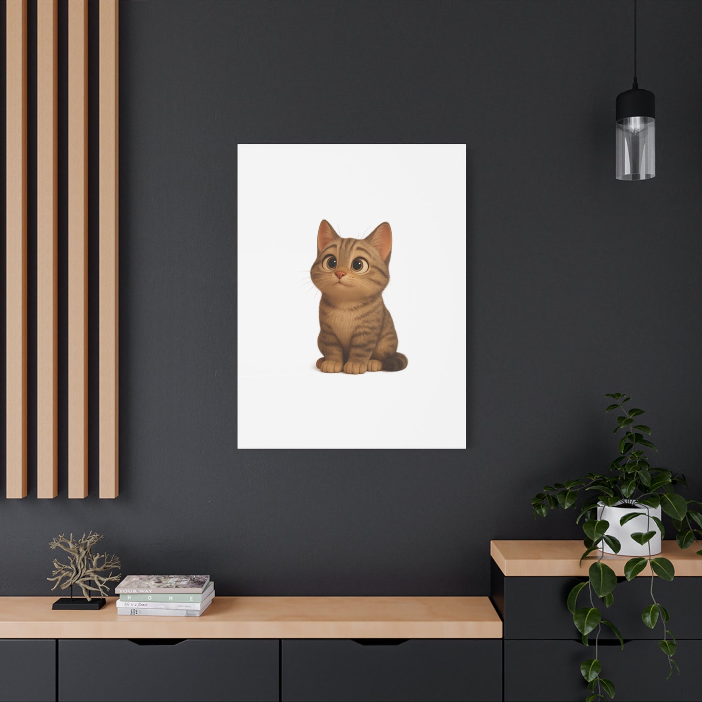 Adorable Cat Canvas Art, Cute Cat Wall Decor, Pet Lover Gift, Nursery Wall Art, Animal Print, Modern Home Decor