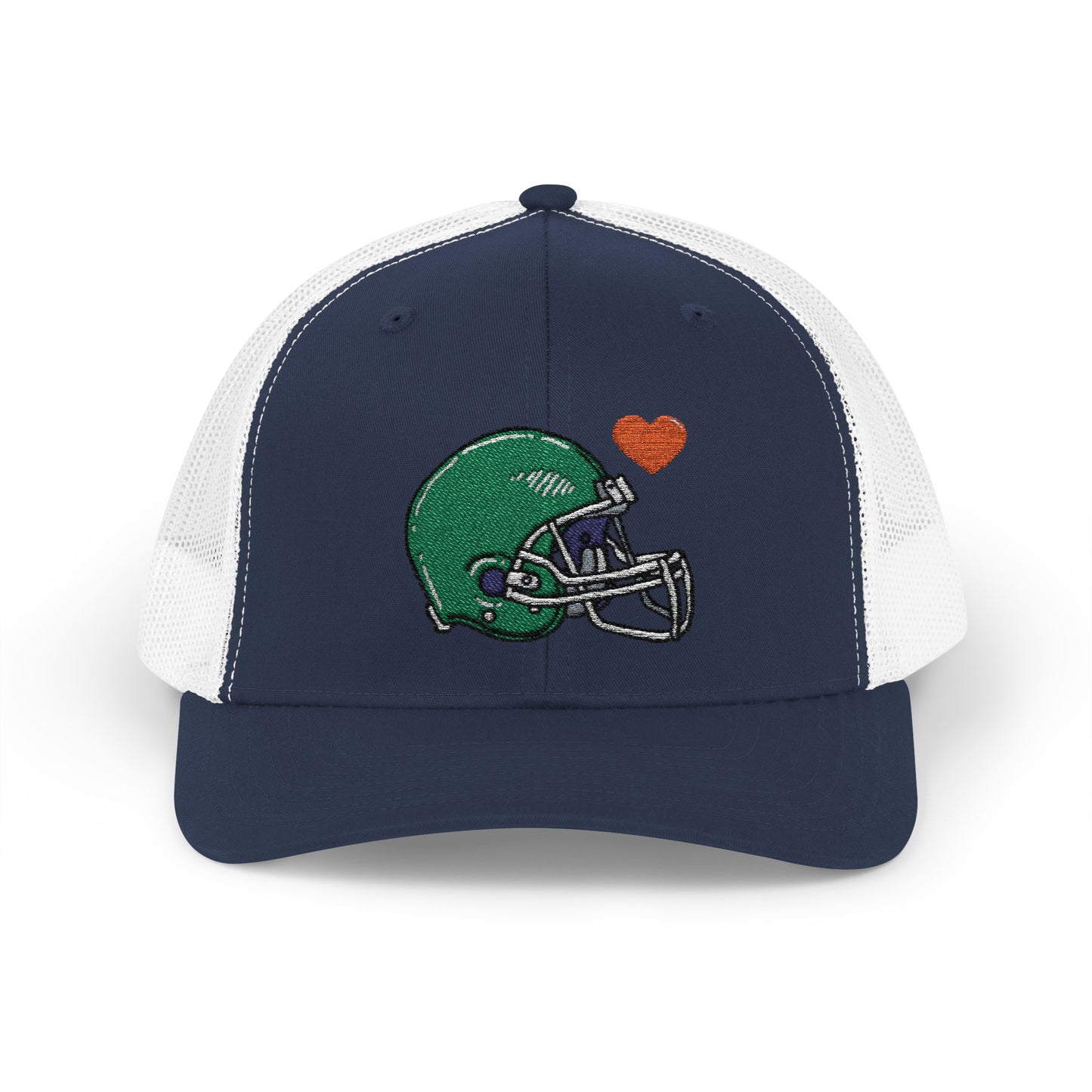 Snapback Trucker Cap with Football Heart Design - Perfect for Sports Fans, Gifts for Gamers, Casual Outings, Tailgating, and Team Spirit