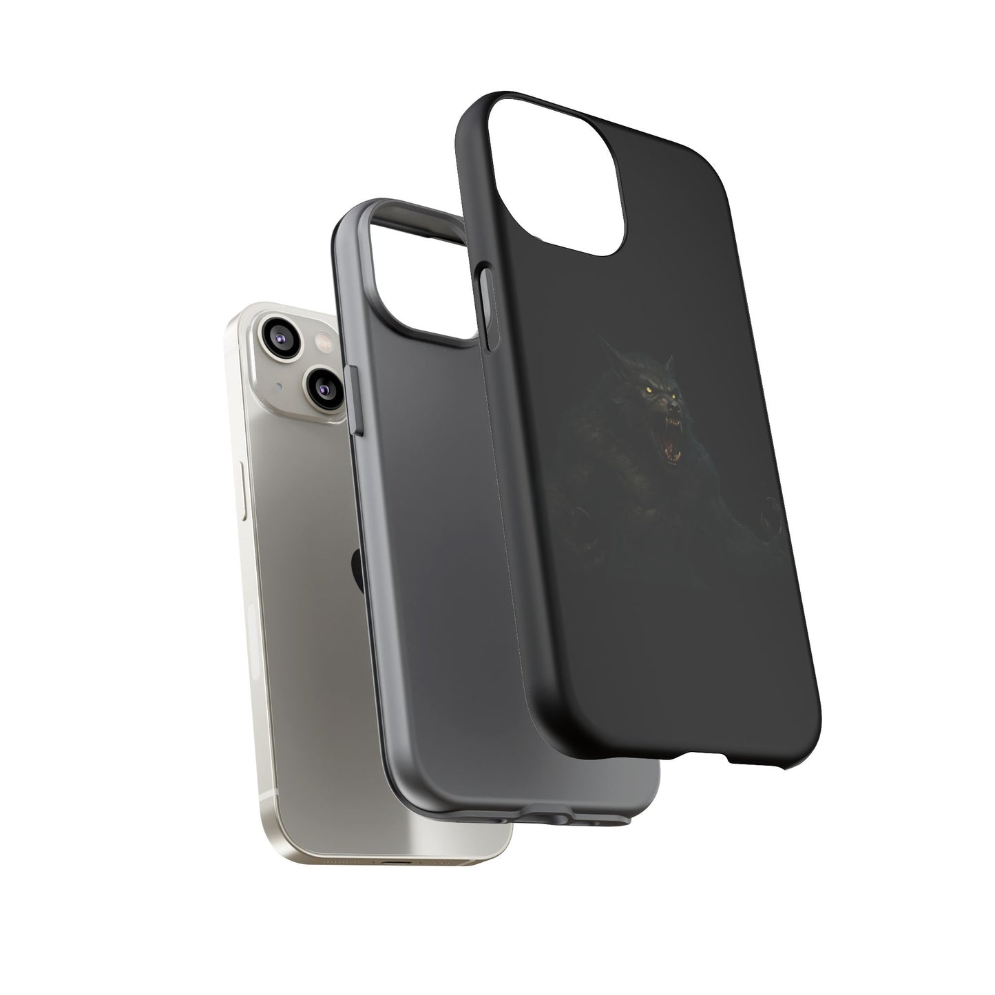 Werewolf Phone Case, Tough Cases, Black Panther Design, Gift for Animal Lovers, Phone Accessories, Fierce Phone Protection