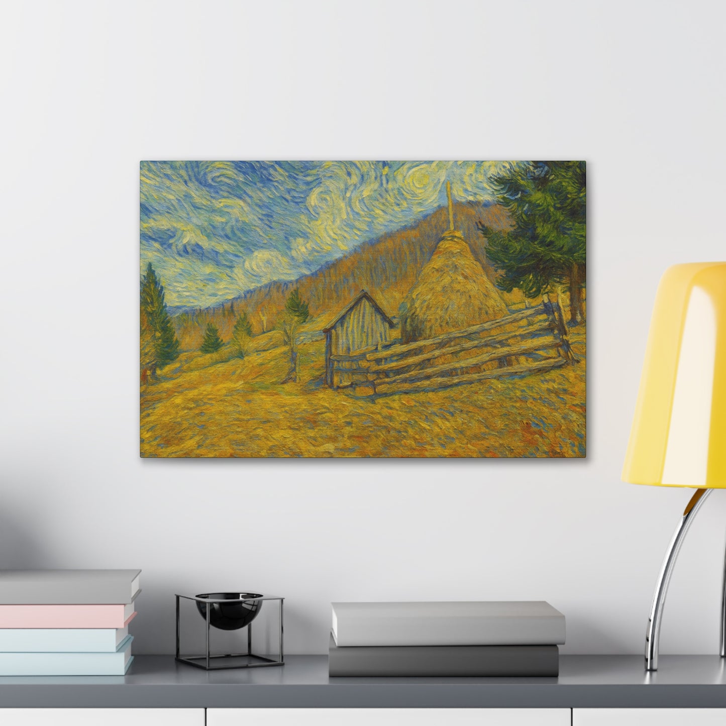 Vincent Van Gogh Inspired Canvas Print, Rustic Home Decor, Wall Art, Gift for Art Lovers, Country Landscape, Unique Art Piece