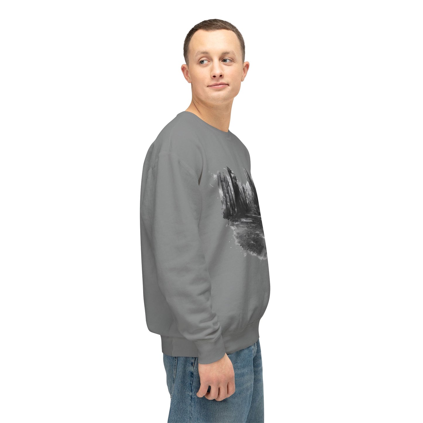 Scenic Minimalist Crewneck Sweatshirt - Cozy Art Tee for Nature Lovers, Gift for Her, Layering Essential, Perfect for Fall, Everyday Wear