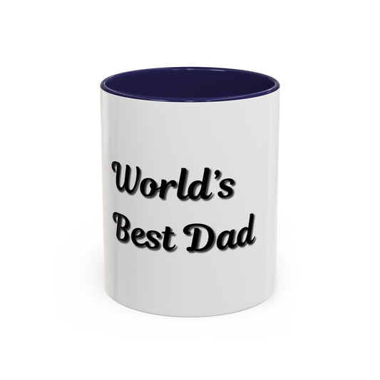 World's Best Dad Accent Coffee Mug - Perfect Gift for Father's Day