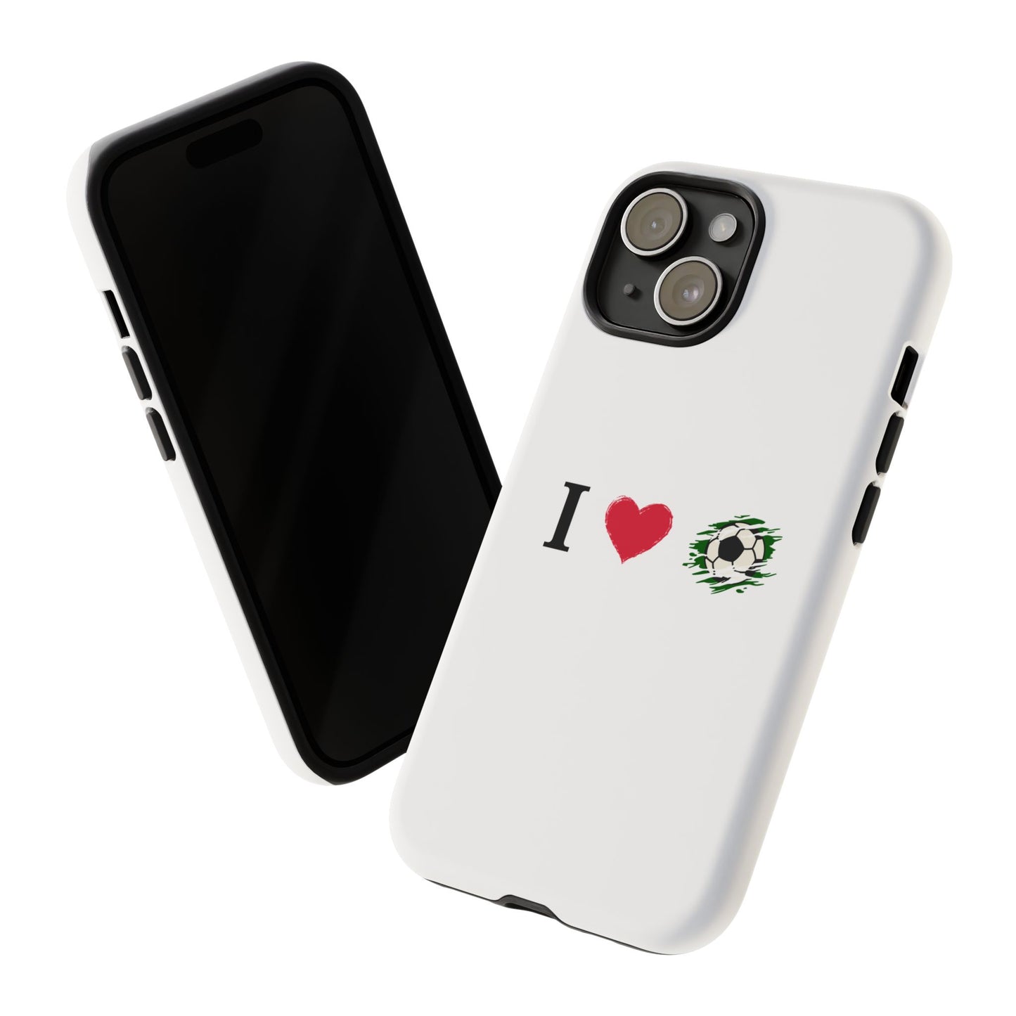 Soccer Phone Case, I Love Soccer, Tough Case Cover, Sporty Phone Accessories, Gift for Soccer Lovers, Unique Soccer Design