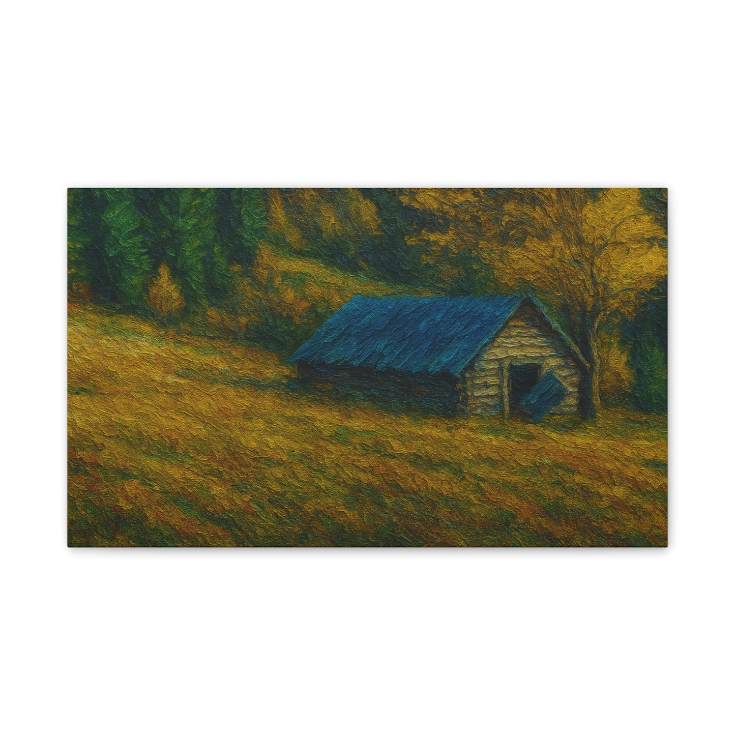 Rustic Canvas Wall Art, Nature Landscape Painting, Autumn Decor, Farmhouse Wall Art, Cozy Home Decoration