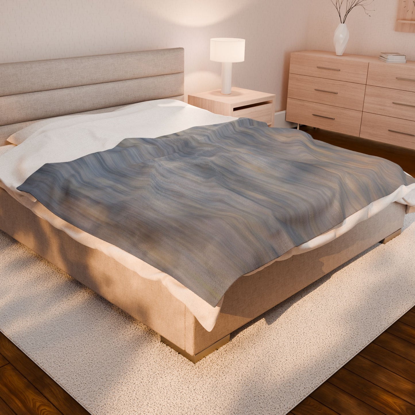 Cozy Velveteen Plush Blanket - Soft Textured Throw for Relaxation & Comfort