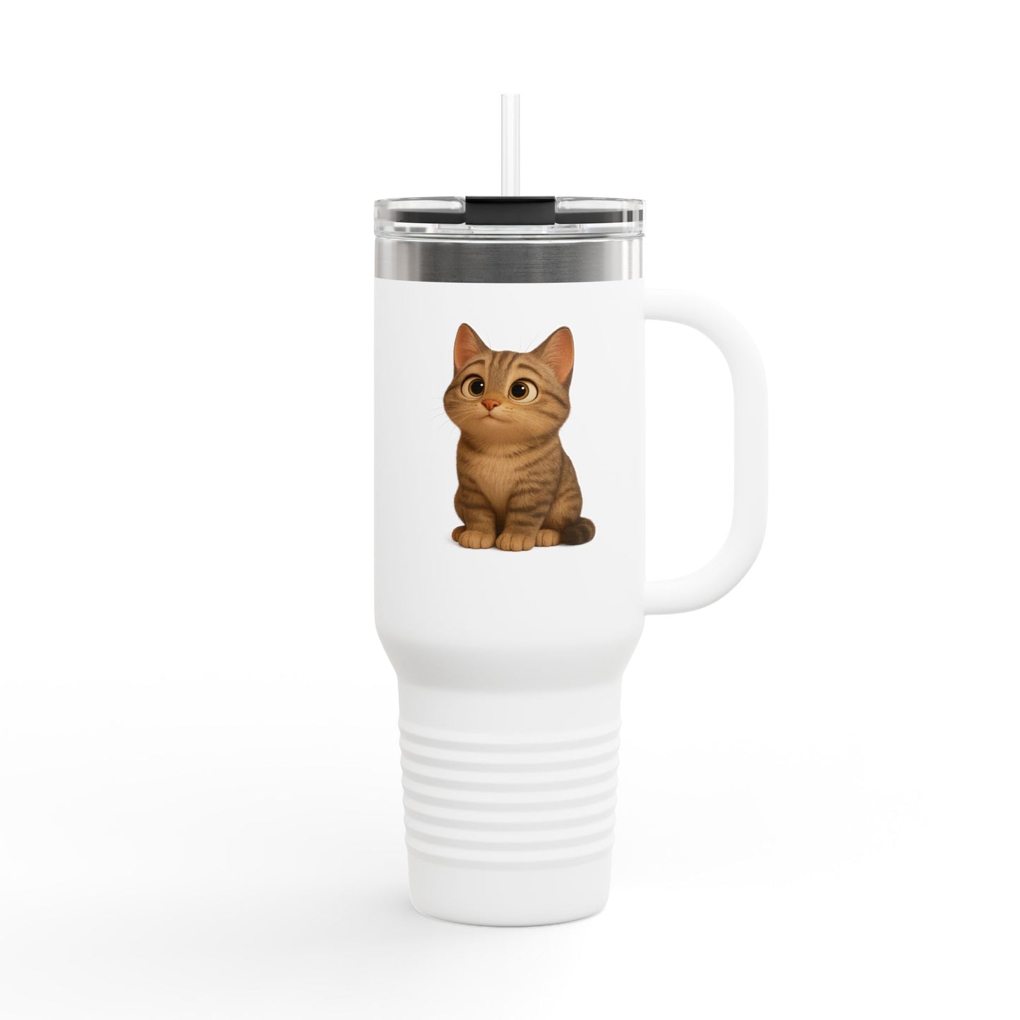 Cute Cat Insulated Travel Mug, Perfect for Pet Lovers, 40oz Coffee Cup, Travel Tumbler, Gift for Cat Lovers, Customizable Mug