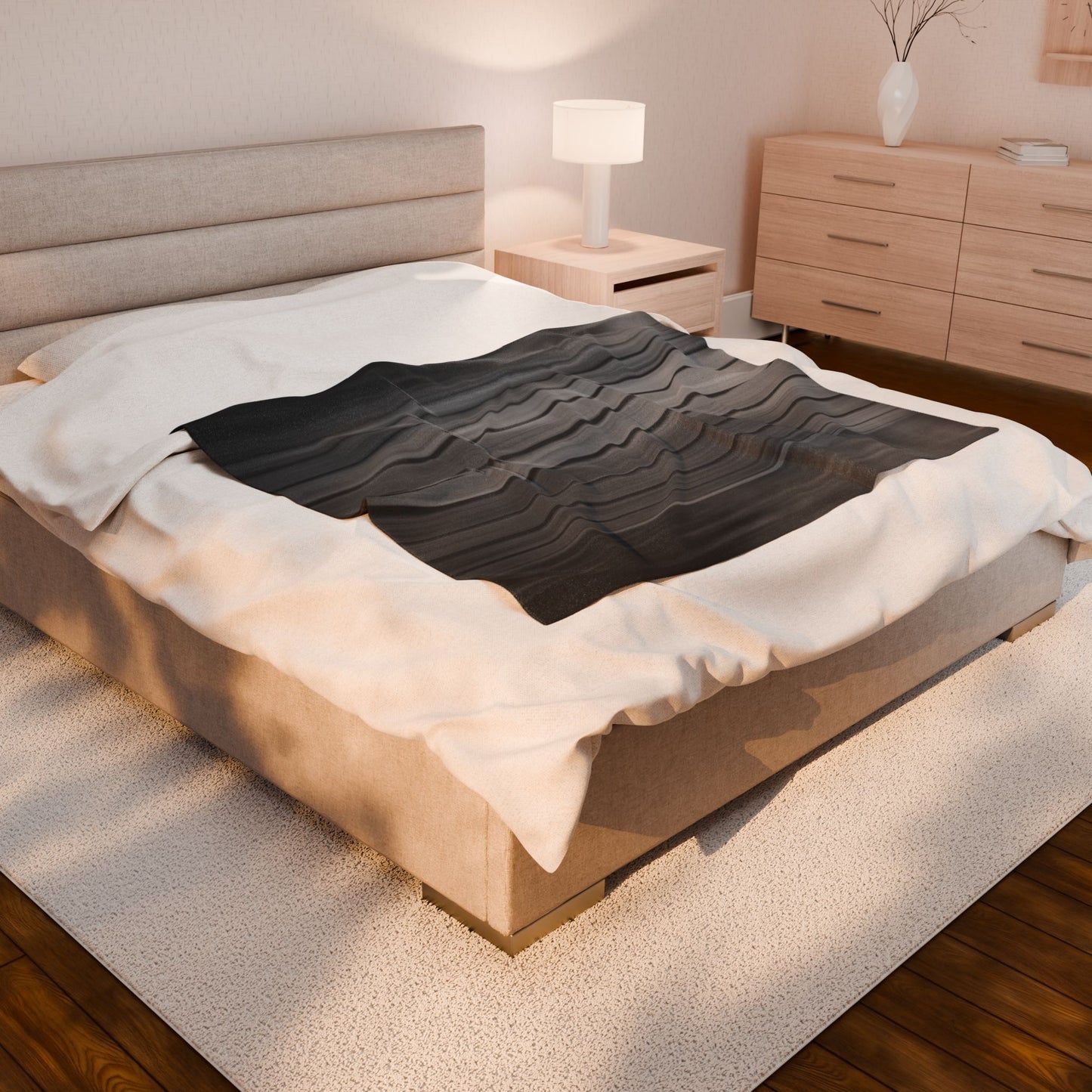 Cozy Velveteen Plush Blanket, Soft Throw for Living Room, Bedroom Decor, Gift for Her, Minimalist Home Accessory