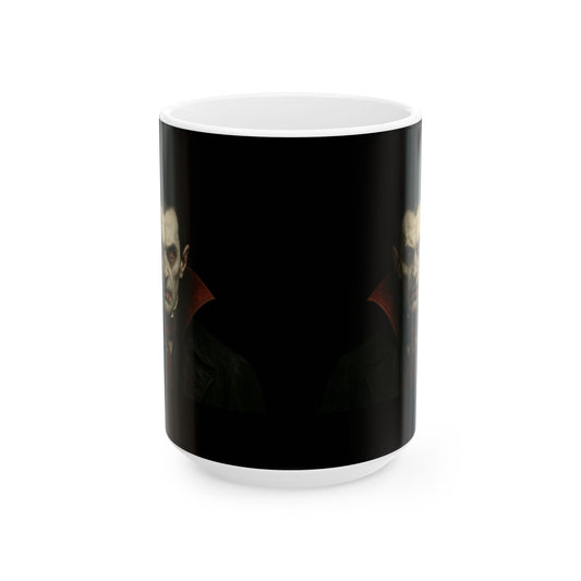 Gothic Dracula Vampire Ceramic Mug, Perfect for Halloween, Spooky Gifts, Coffee Lovers, Home Decor, 11oz & 15oz Sizes