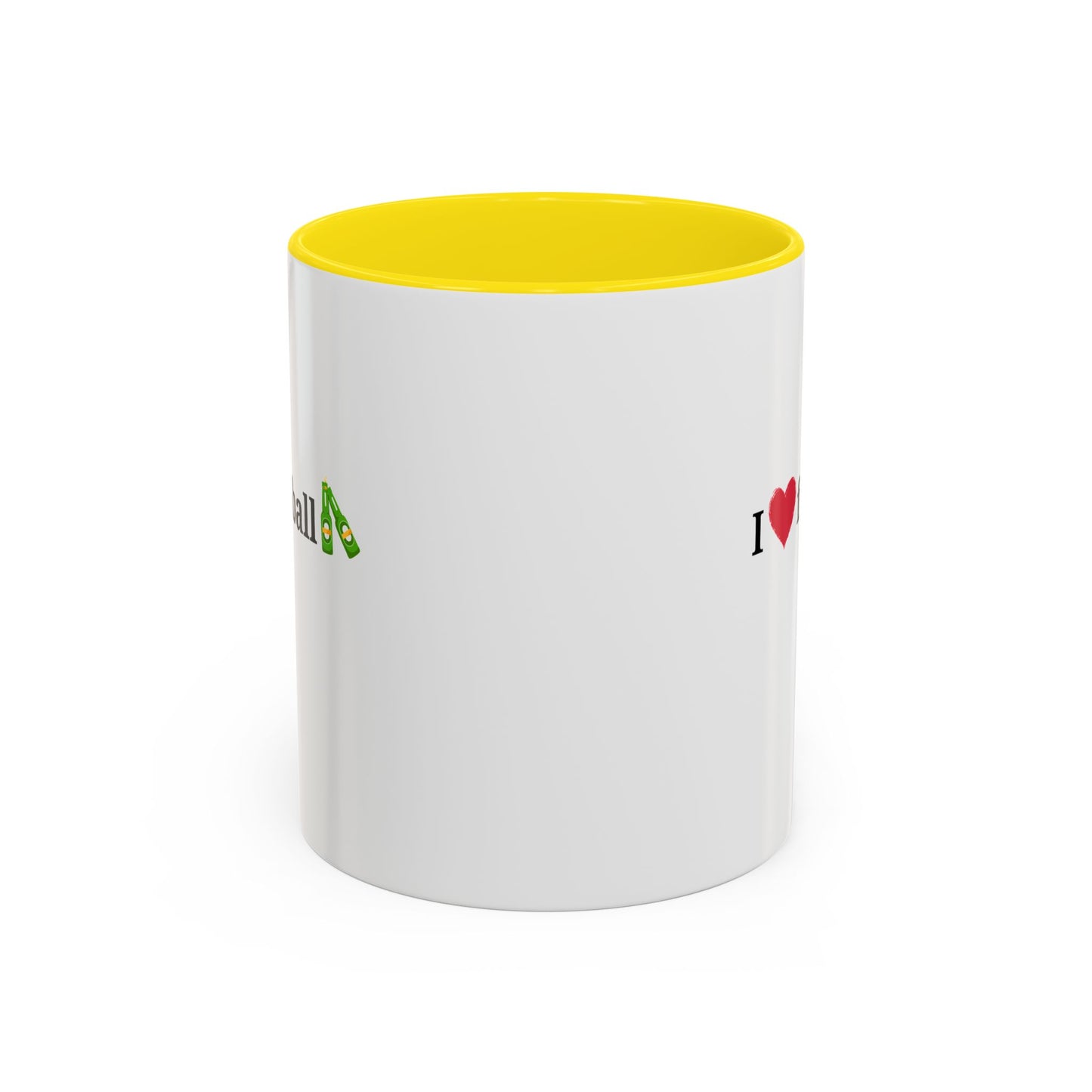 I Love Football Accent Coffee Mug, Perfect Gift for Sports Lovers, Football Enthusiasts, Unique Mug for Game Days, Home or Office Decor