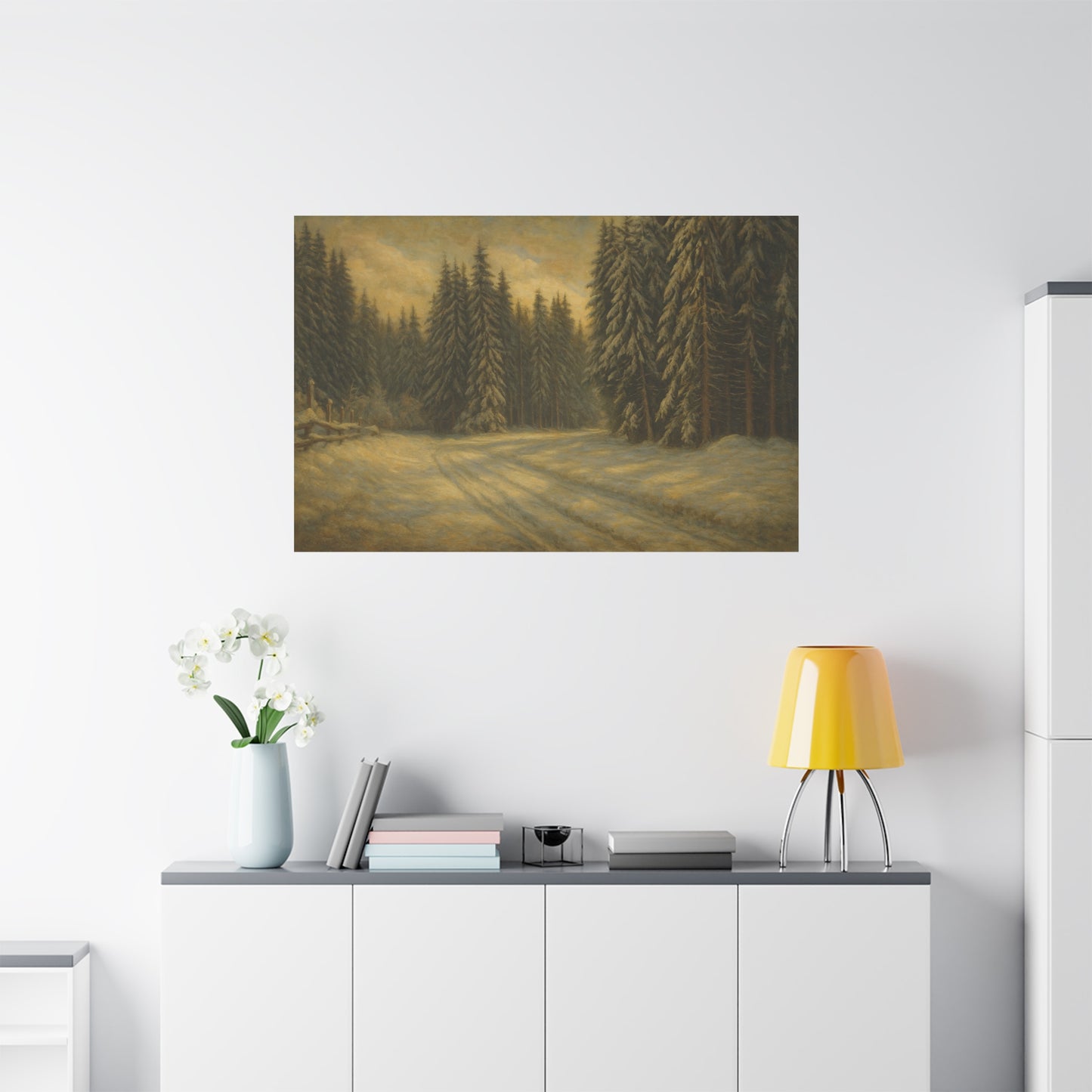 Scenic Forest Canvas Art, Nature Decor for Home, Cozy Wall Art, Perfect Gift for Nature Lovers, Rustic Cabin Decor, Winter Landscape Print