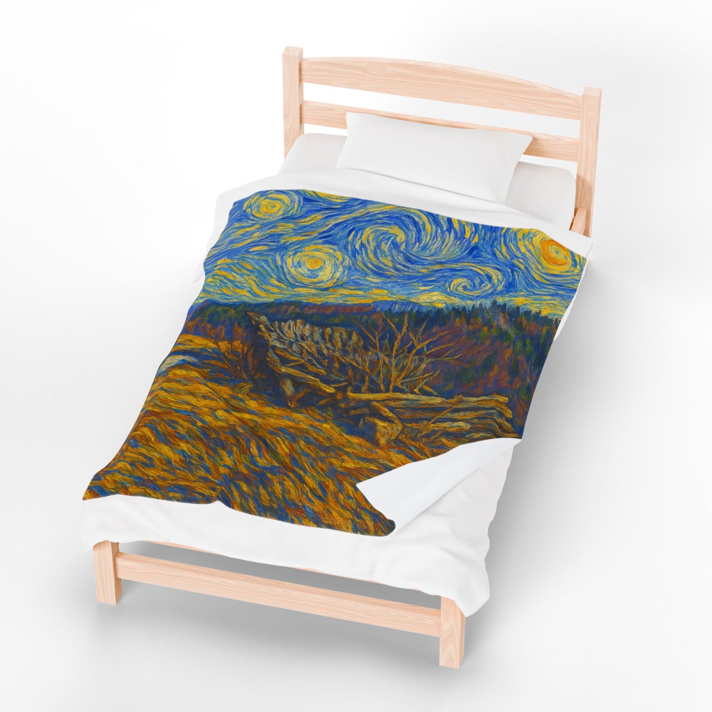 Starry Night Velveteen Plush Blanket, Cozy Throw Blanket for Home Decor, Gift for Art Lovers, Perfect for Christmas or Home Warmth