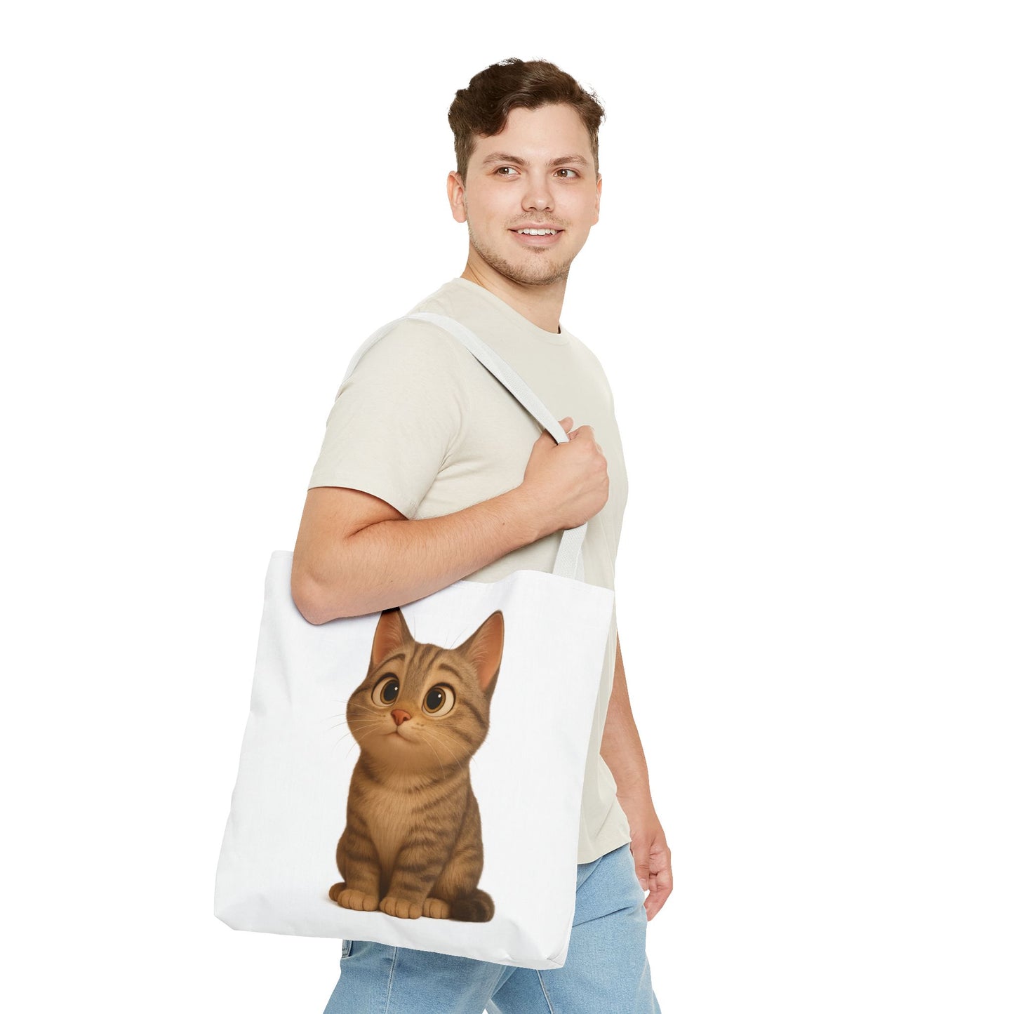 Cute Cat Tote Bag - Perfect for Animal Lovers, Eco-Friendly Carryall, Beach Bag, Shopping Tote, Gift for Cat Owners