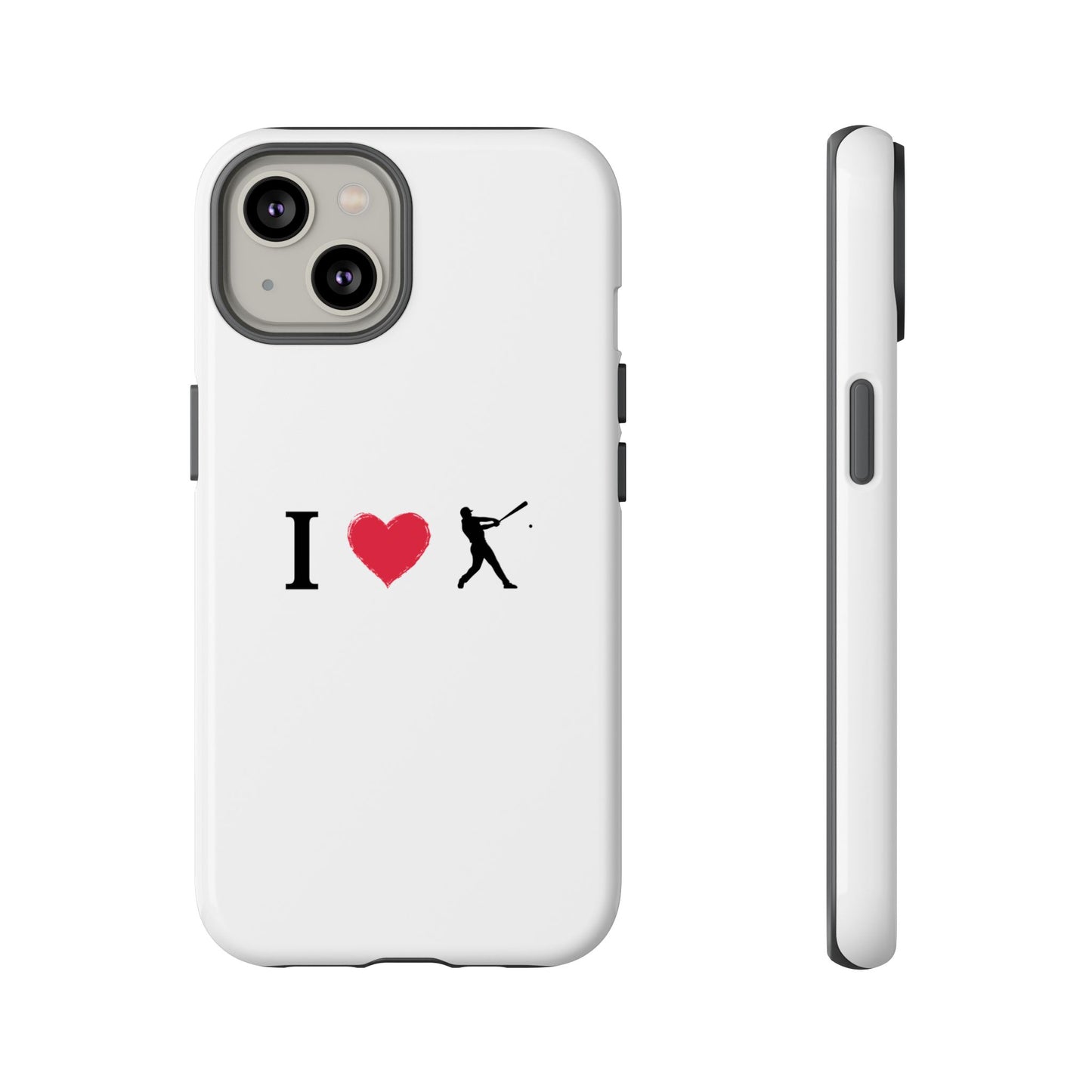 Baseball Love Phone Case, Tough Cases for Sports Lovers, i Heart Baseball Protection, Gift for Players, Cute Sports Case