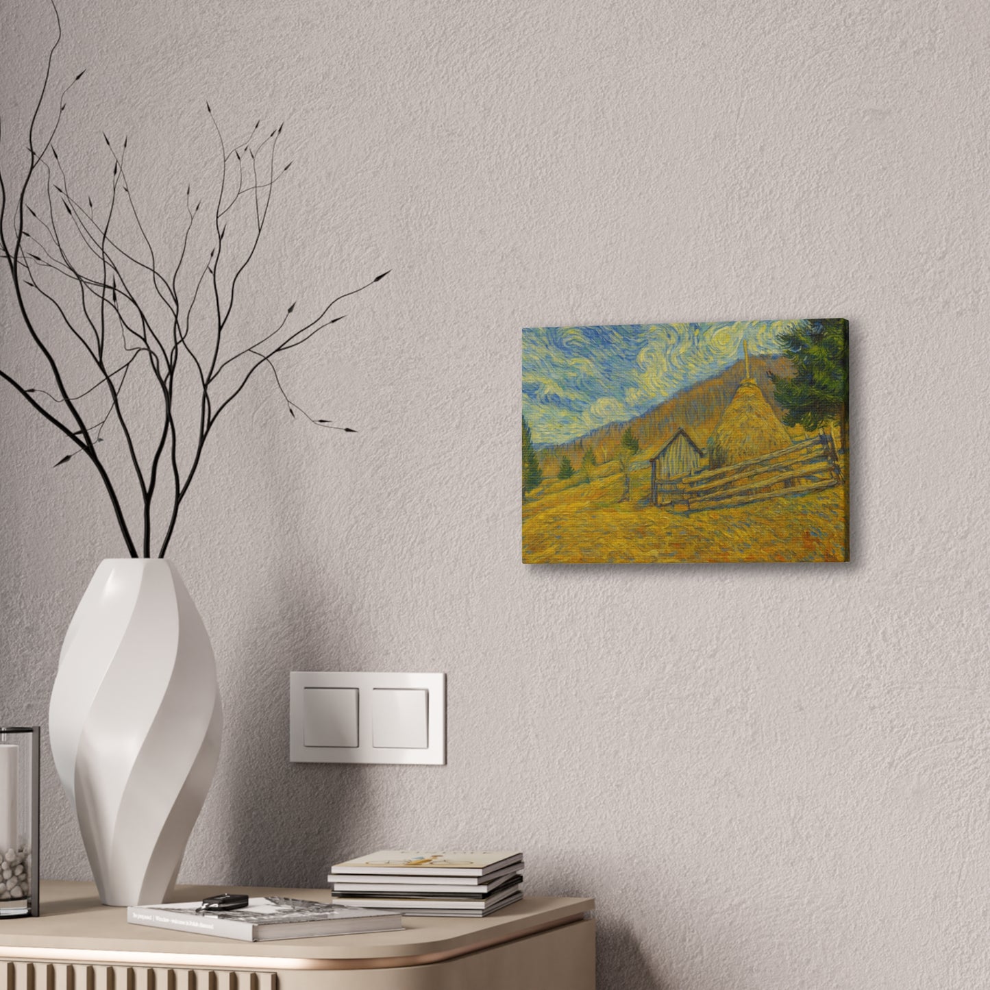 Vincent Van Gogh Inspired Canvas Print, Rustic Home Decor, Wall Art, Gift for Art Lovers, Country Landscape, Unique Art Piece