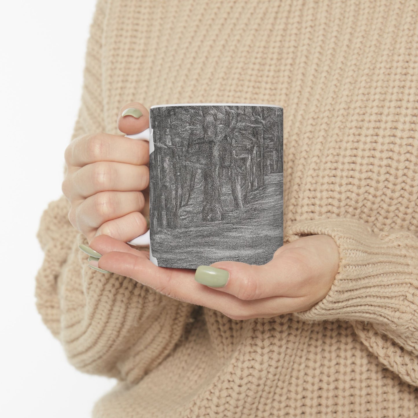 Nature-Inspired Abstract Ceramic Mug | Forest Path Design | Cozy Gift for Coffee Lovers | Home Decor | Nature Lover's Mug - product image