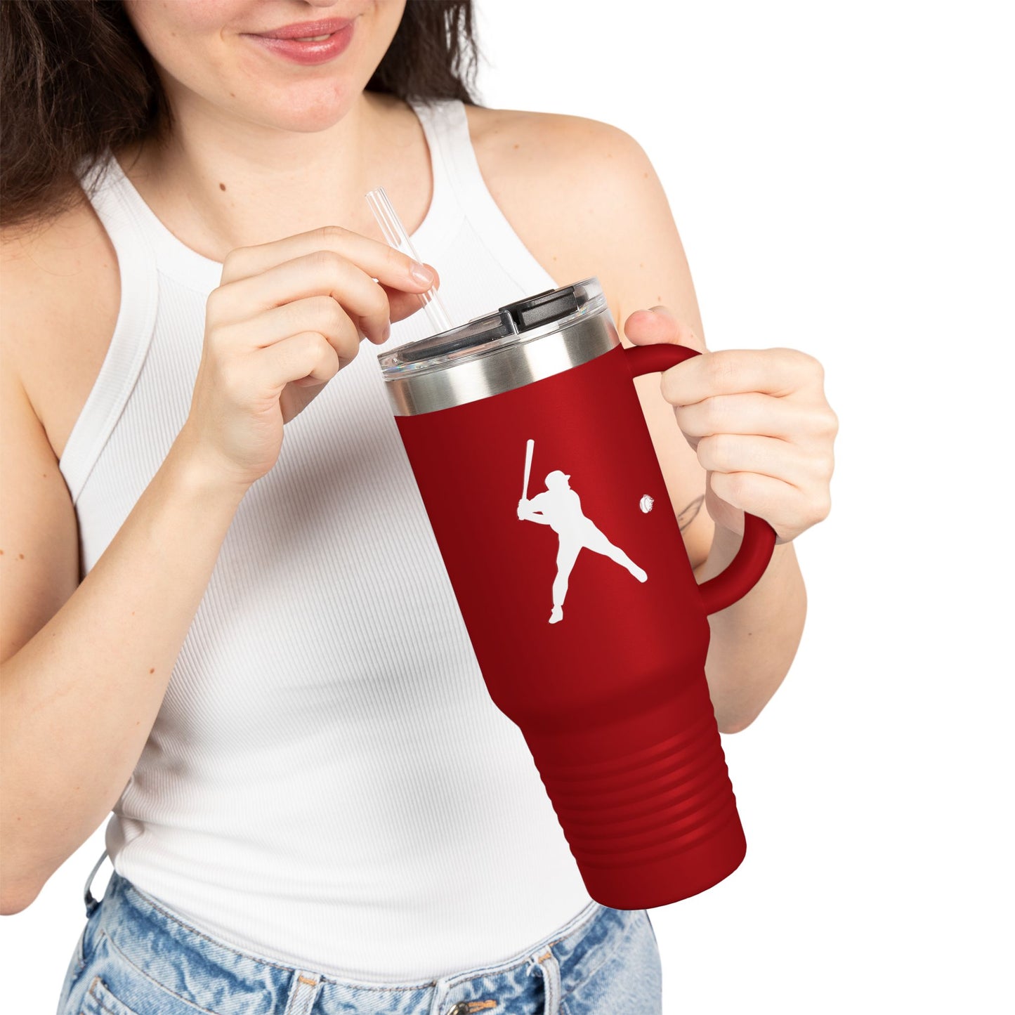 Baseball-Themed Insulated Travel Mug, Perfect for Fans & Athletes, Gift for Sports Lovers, 40oz Drinkware for Home & Road - product image