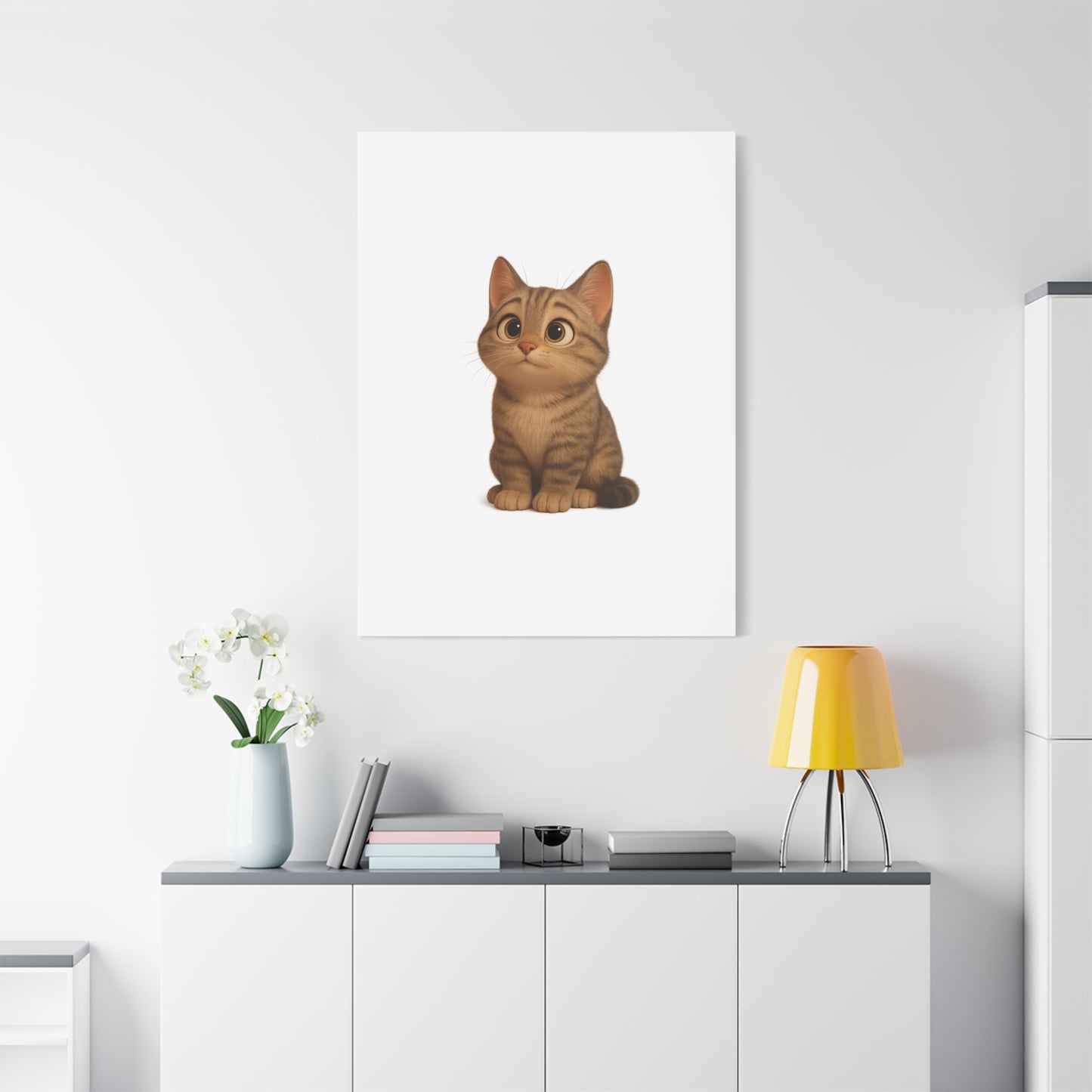 Adorable Cat Canvas Art, Cute Cat Wall Decor, Pet Lover Gift, Nursery Wall Art, Animal Print, Modern Home Decor
