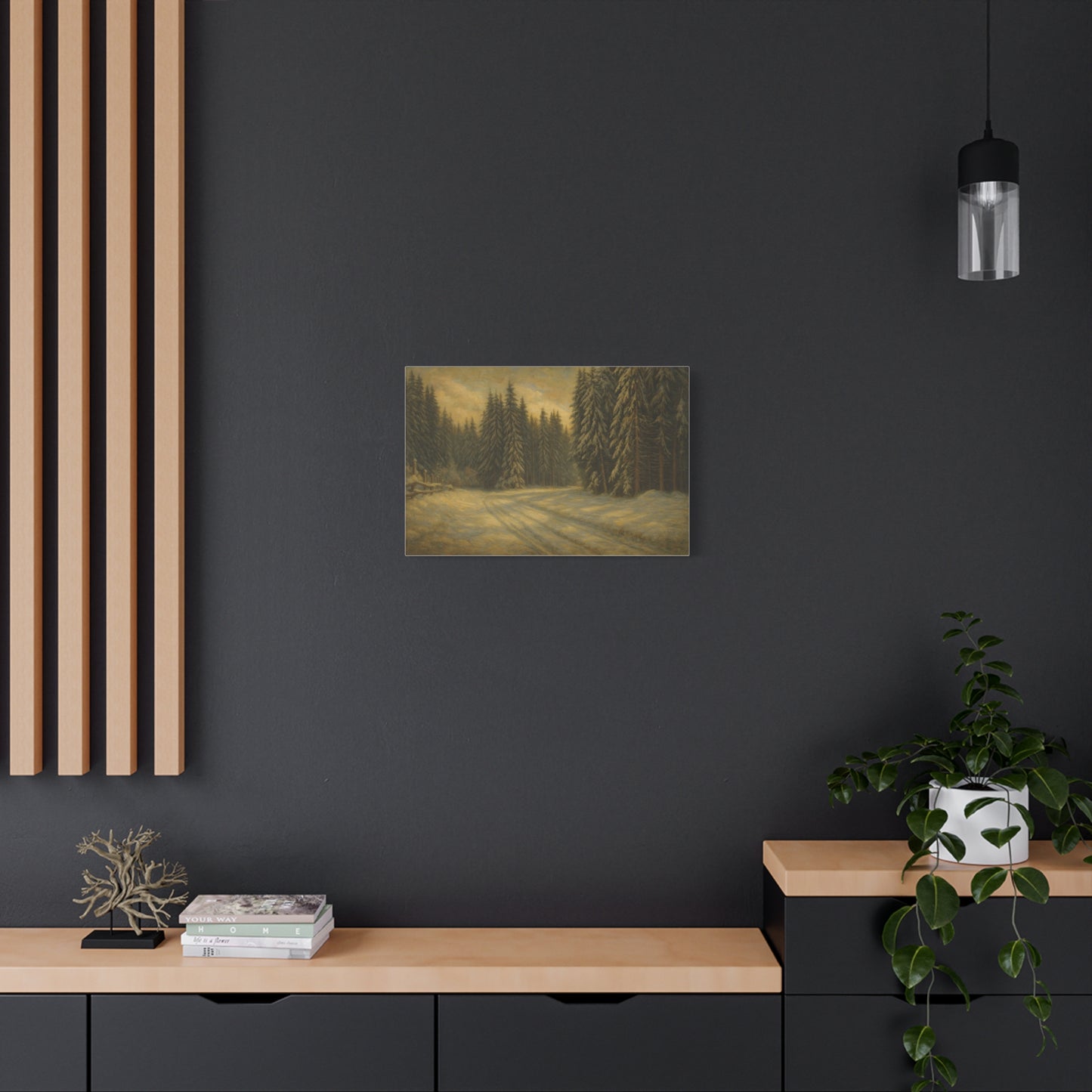 Scenic Forest Canvas Art, Nature Decor for Home, Cozy Wall Art, Perfect Gift for Nature Lovers, Rustic Cabin Decor, Winter Landscape Print