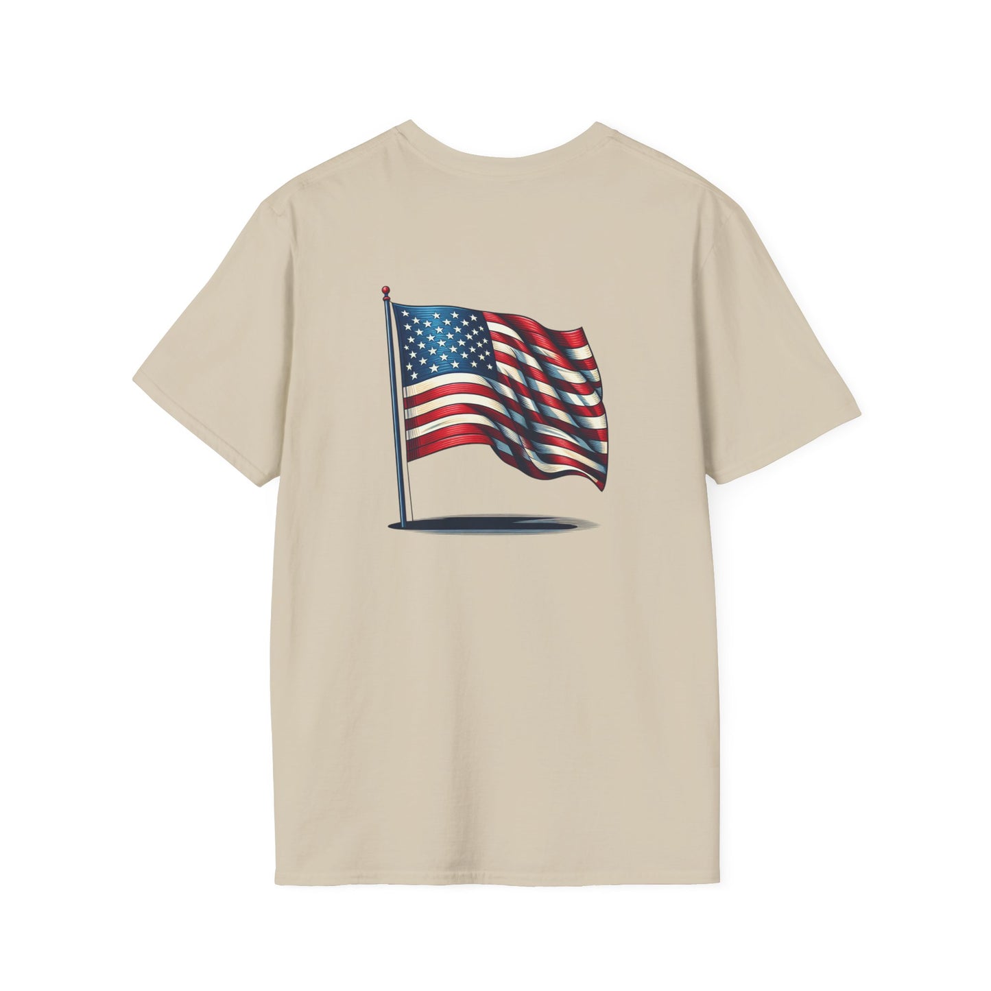 Patriotic Unisex Softstyle T-Shirt, American Flag Tee, USA Pride Shirt, Perfect for Independence Day, Casual Wear