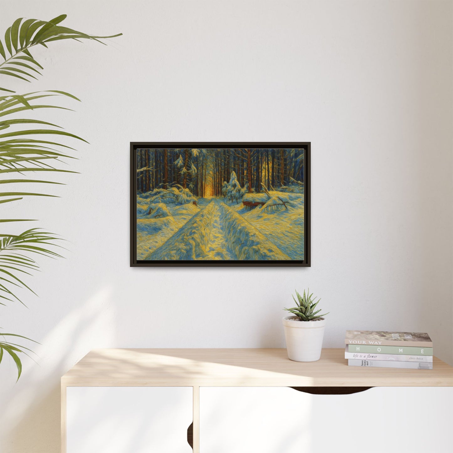 Canvas Art, Winter Landscape Wall Decor, Nature Lovers Gift, Seasonal Decor, Holiday Wall Art, Cozy Home Decoration, Framed Matte Canvas