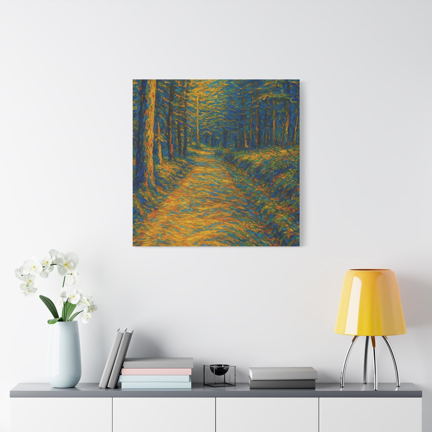 Van Gogh Style Forest Canvas Art | Nature Wall Decor, Home Office Accent, Gift for Nature Lovers, Gallery Wrapped, Living Room Wall Art