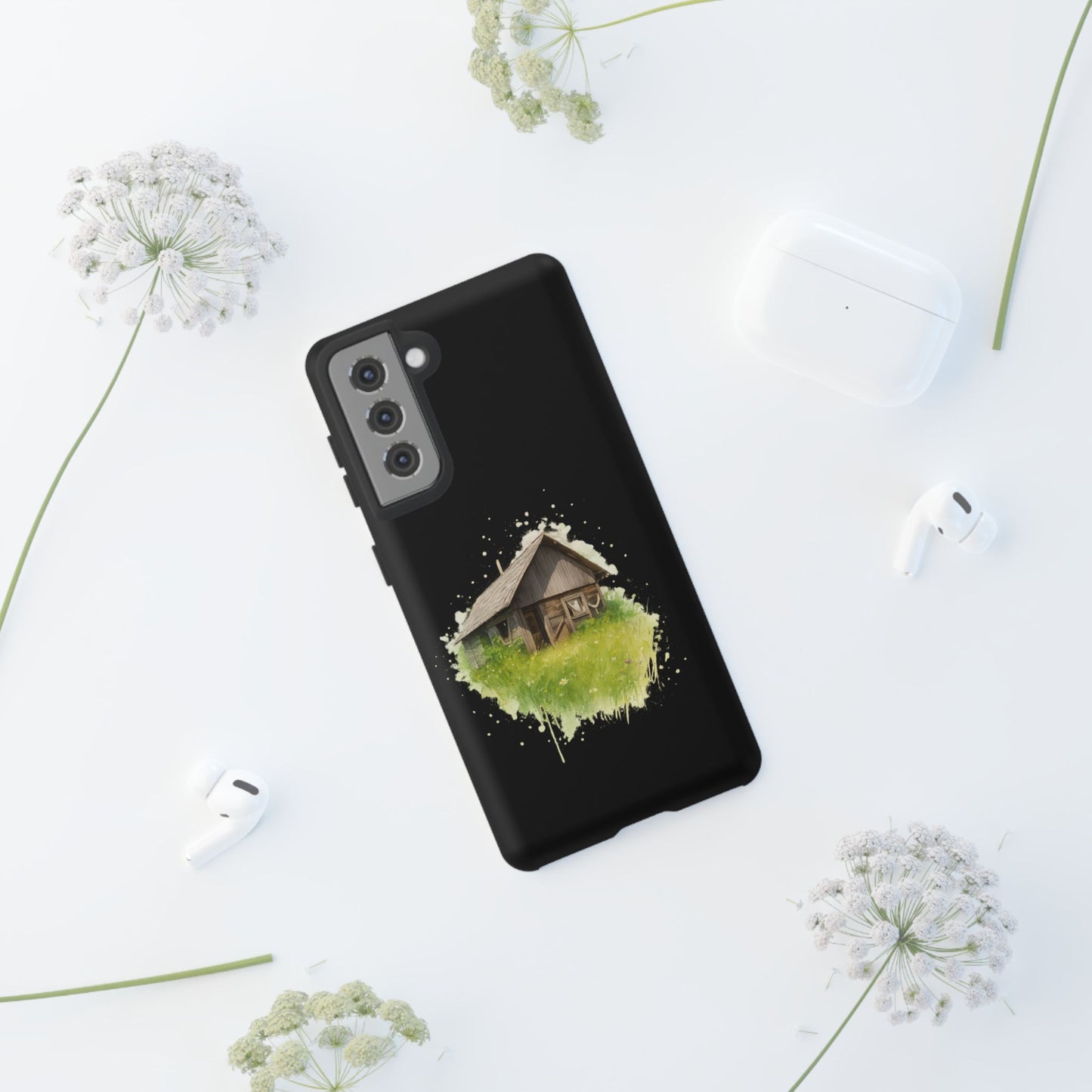 Rustic Farmhouse Phone Case, Cute Cottage Design, Tough Cases for Nature Lovers, Eco-Friendly Gift, Customizable Tech Accessories