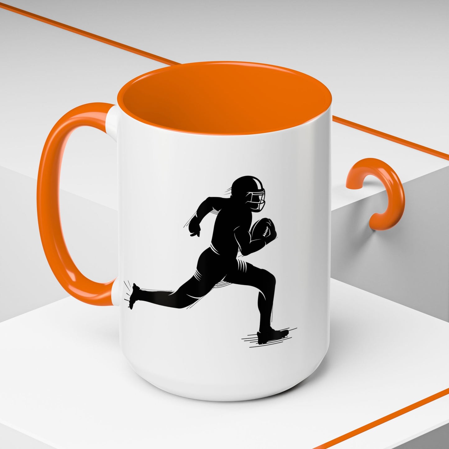 Football Player Themed Accent Coffee Mug, Sports Fan Gift, Unique Mug for Athletes, Coffee Lover, Game Day Essential