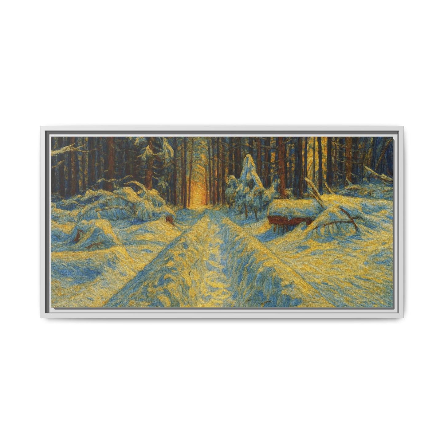 Canvas Art, Winter Landscape Wall Decor, Nature Lovers Gift, Seasonal Decor, Holiday Wall Art, Cozy Home Decoration, Framed Matte Canvas