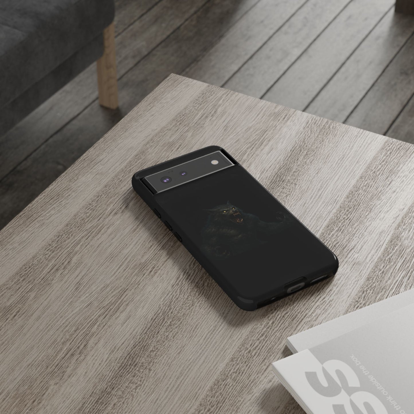 Werewolf Phone Case, Tough Cases, Black Panther Design, Gift for Animal Lovers, Phone Accessories, Fierce Phone Protection