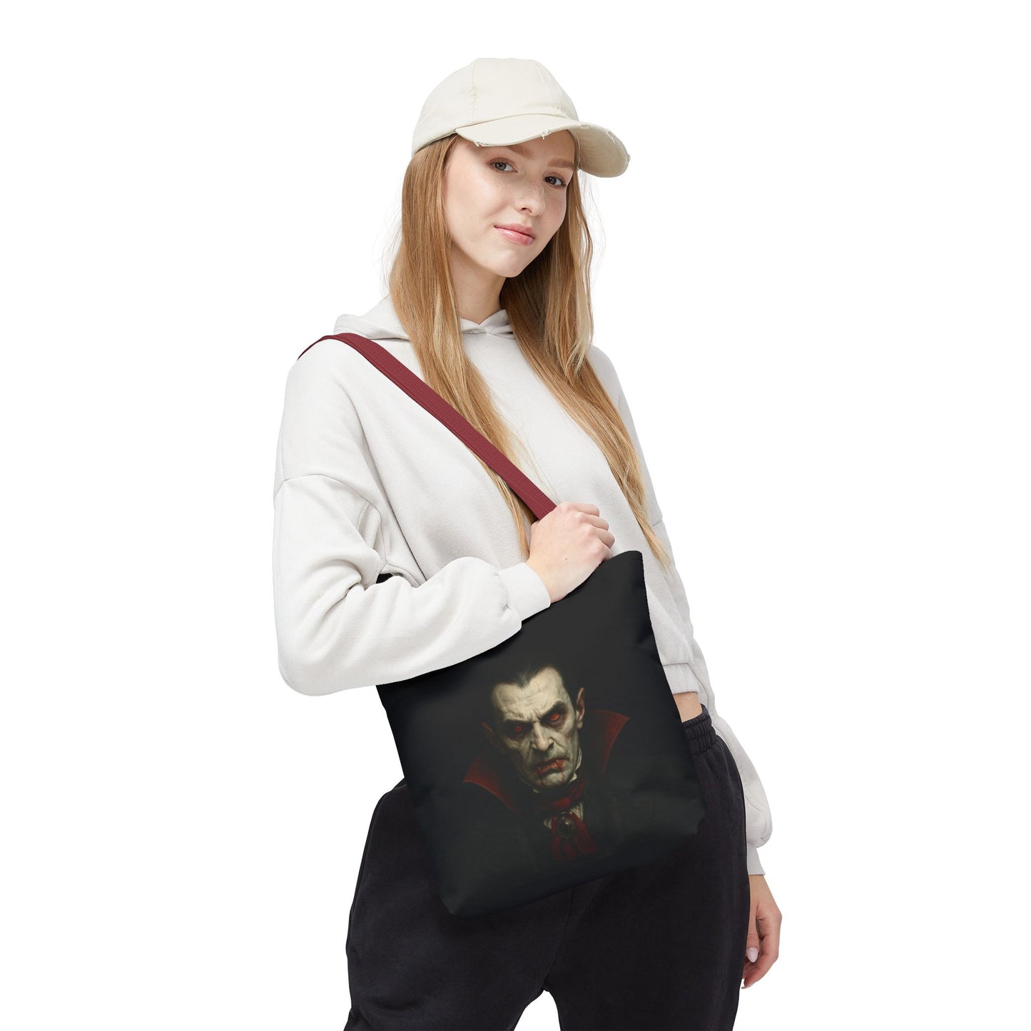 Vampire Haunted Tote Bag, Spooky Shopping Bag, Halloween Accessory, Gothic Style Handbag, Perfect for Halloween Parties, Unisex Tote