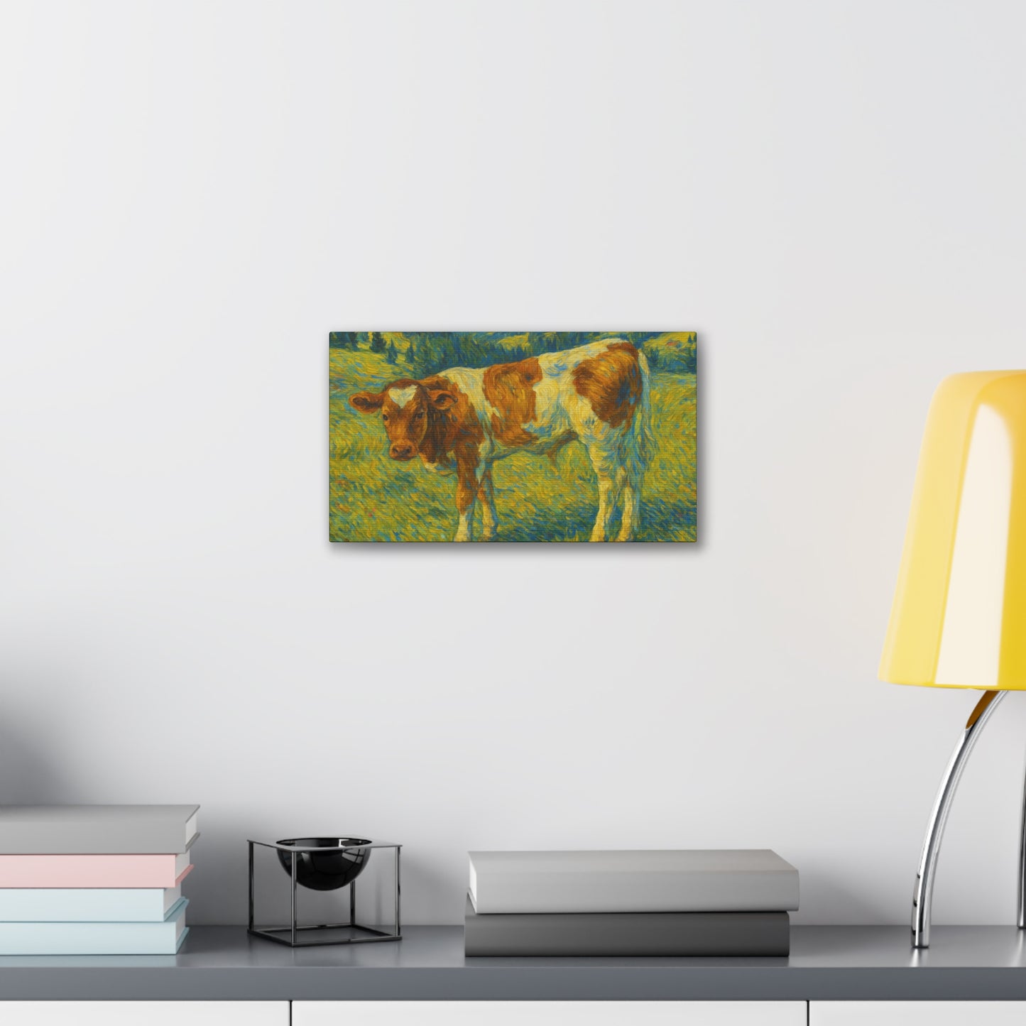 Cow Art Canvas Print, Rustic Farmhouse Decor, Animal Lover Gift, Country Wall Art, Thoughtful Homewarming