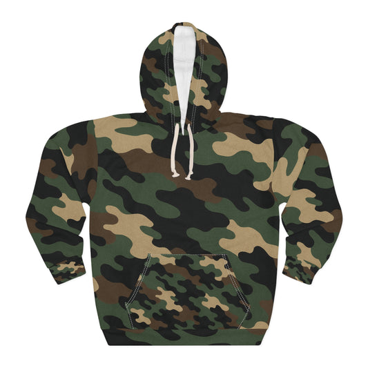 Camo Print Unisex Pullover Hoodie - Stylish, Comfortable, Perfect for Outdoor Adventures, Gifts for Him and Her, Casual Wear, All-Season