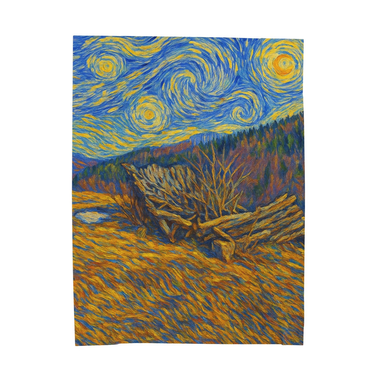 Starry Night Velveteen Plush Blanket, Cozy Throw Blanket for Home Decor, Gift for Art Lovers, Perfect for Christmas or Home Warmth