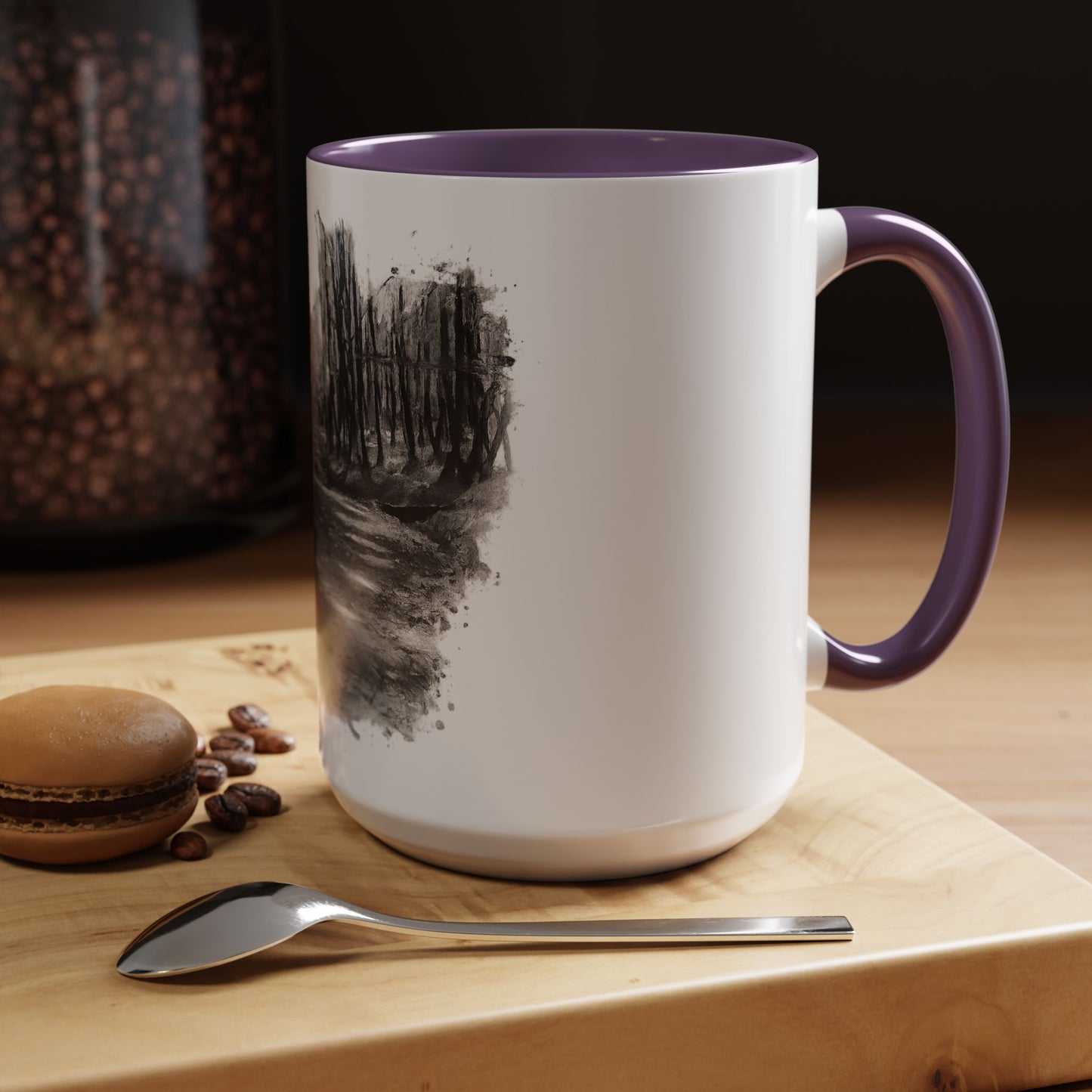 Moody Abstract Forest Coffee Mug | Unique Gift for Nature Lovers, Cozy Home Decor, Perfect for Coffee, Tea, and Hot Chocolate