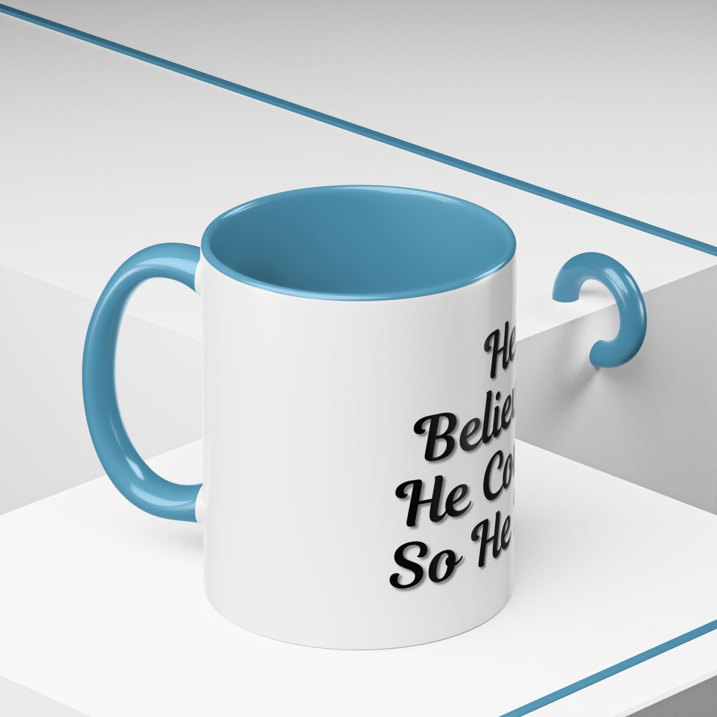 Inspirational Accent Coffee Mug - 'He Believed He Could, So He Did' - Perfect Gift for Motivational Moments