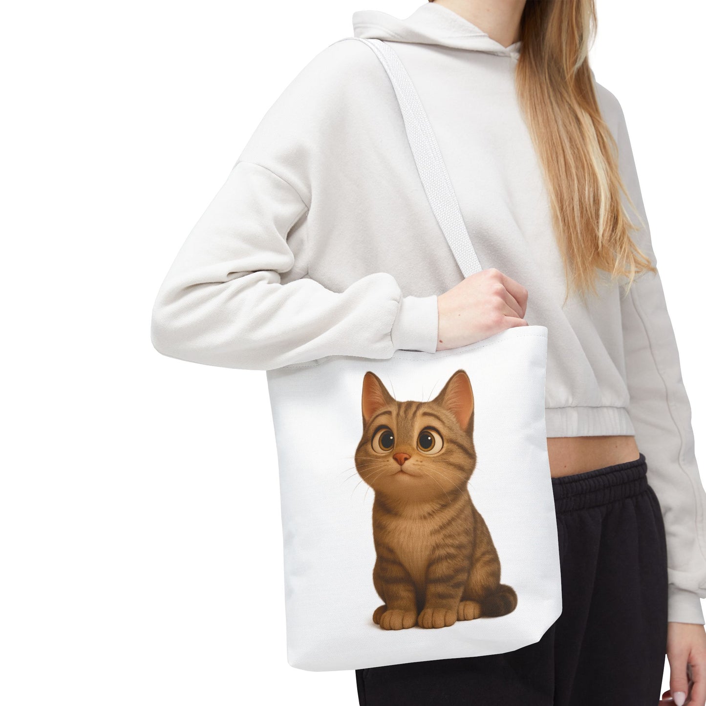 Cute Cat Tote Bag - Perfect for Animal Lovers, Eco-Friendly Carryall, Beach Bag, Shopping Tote, Gift for Cat Owners