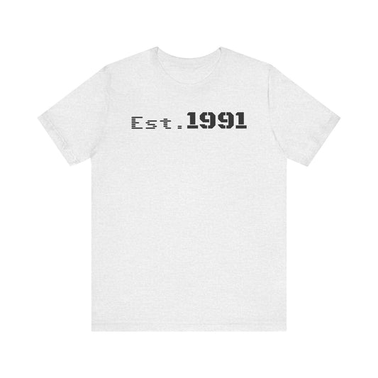 Established 1991 Unisex Jersey Tee | Vintage Anniversary Gift | Casual Wear, Birthday Shirt, Retro Style, Statement Tee, Gift for Him/Her