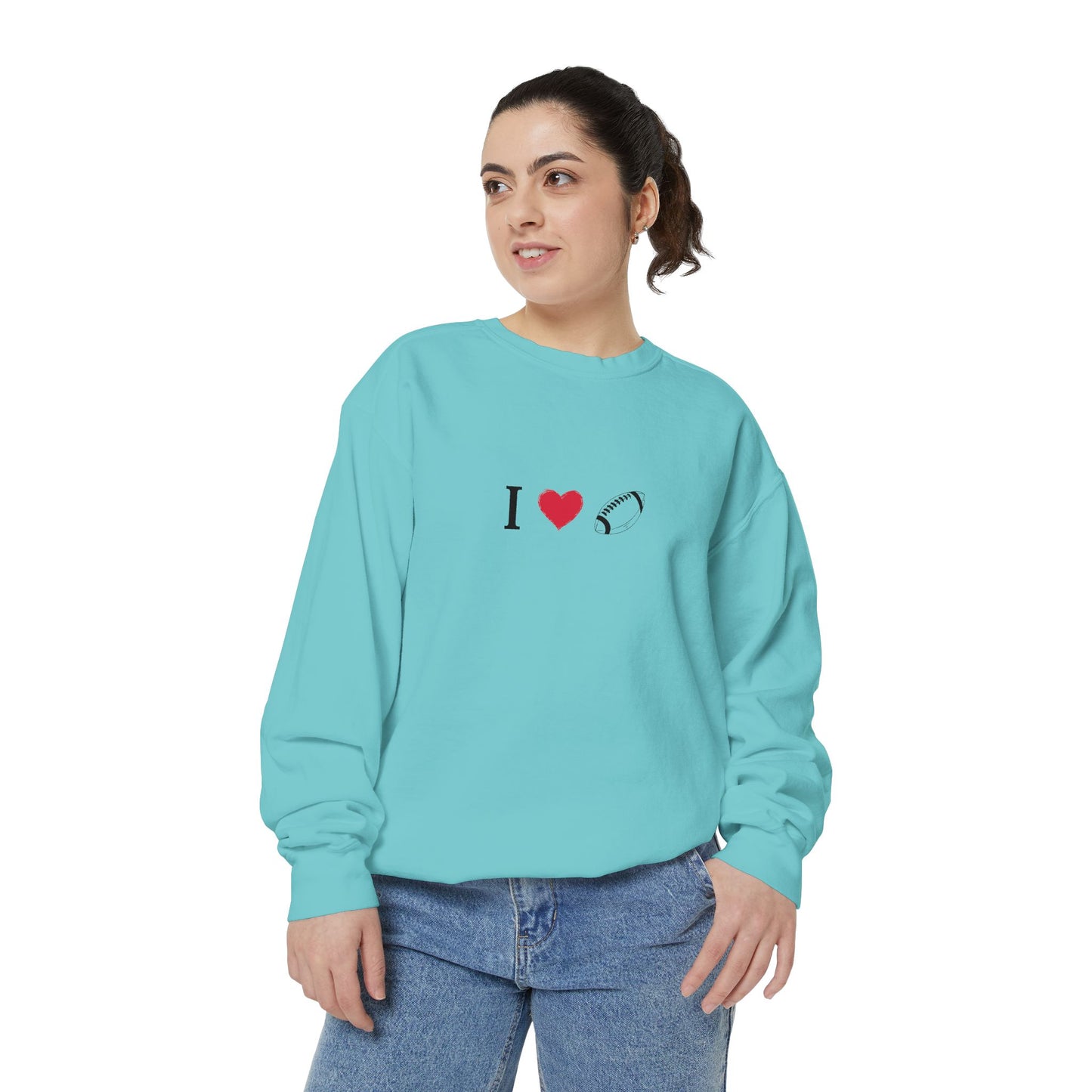 Unisex Sweatshirt, I love Football, Cozy, Perfect for Everyday Wear, Gift Idea for Friends, Couples, and Special Occasions