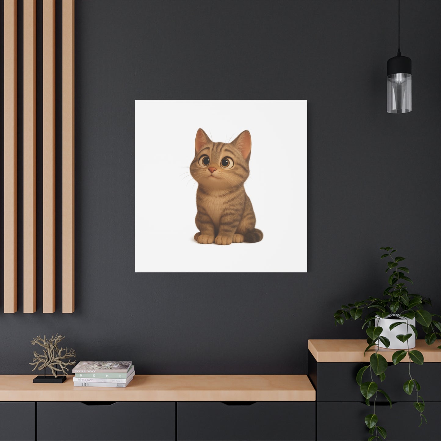 Adorable Cat Canvas Art, Cute Cat Wall Decor, Pet Lover Gift, Nursery Wall Art, Animal Print, Modern Home Decor