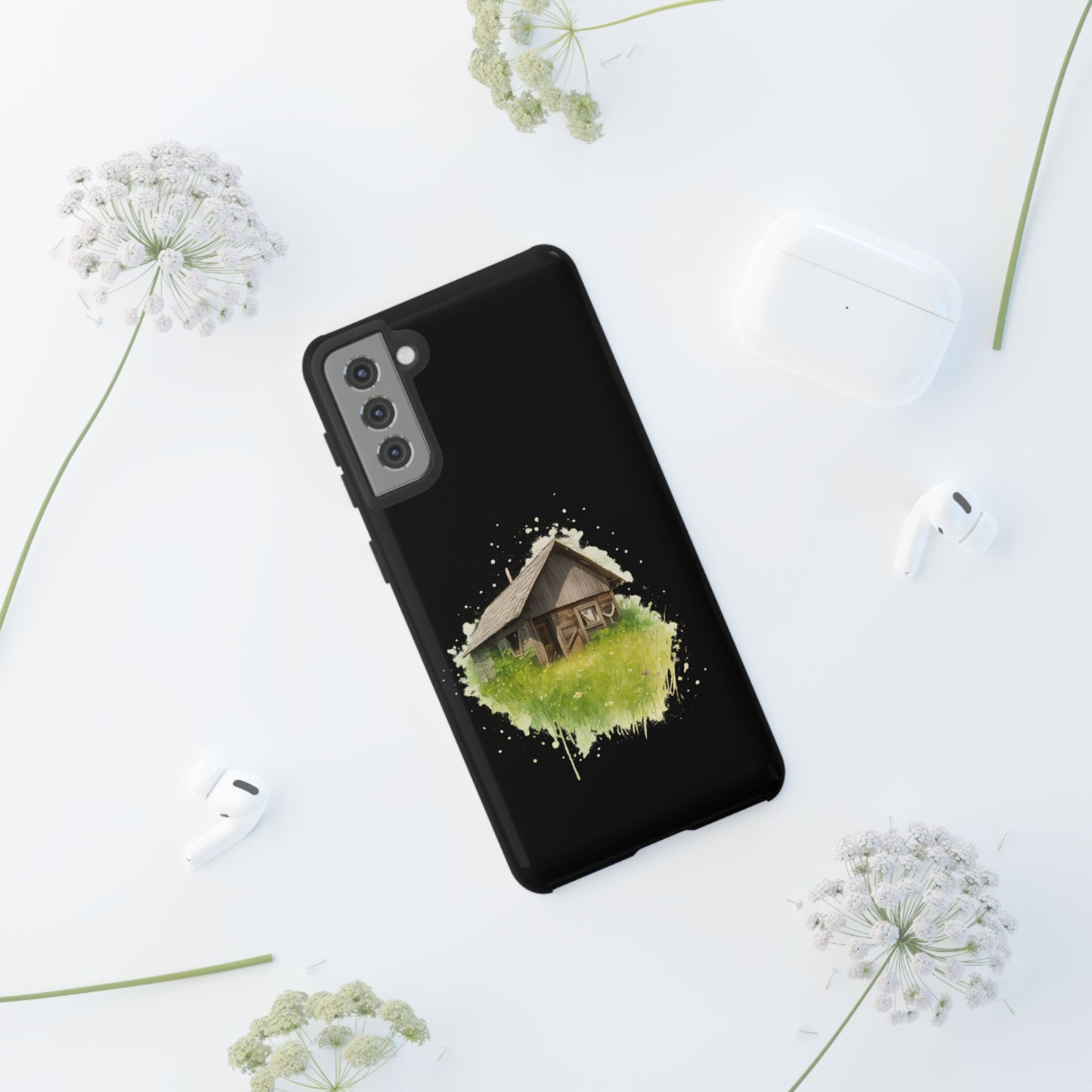 Rustic Farmhouse Phone Case, Cute Cottage Design, Tough Cases for Nature Lovers, Eco-Friendly Gift, Customizable Tech Accessories