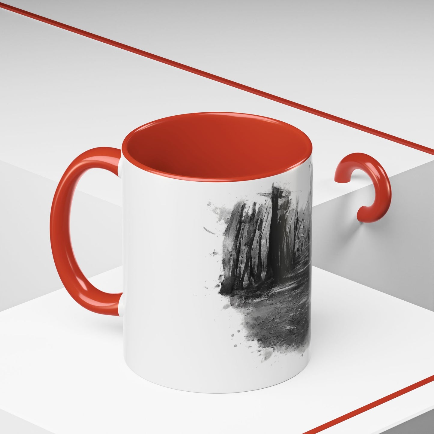 Moody Abstract Forest Coffee Mug | Unique Gift for Nature Lovers, Cozy Home Decor, Perfect for Coffee, Tea, and Hot Chocolate