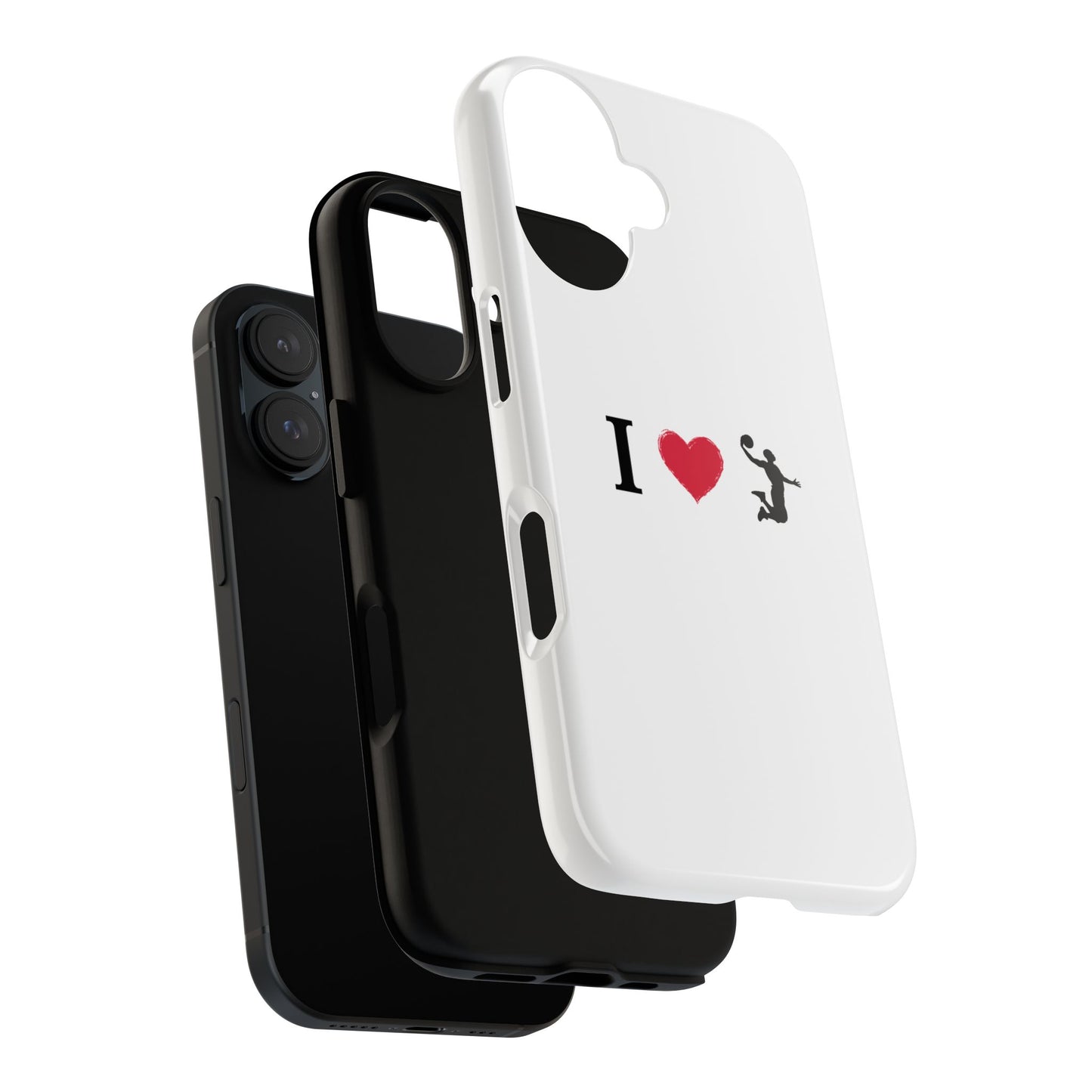 I Love Basketball Phone Case, Sporty Cell Cover, Basketball Gift for Players, Tough Cases, Love for Sports Accessories