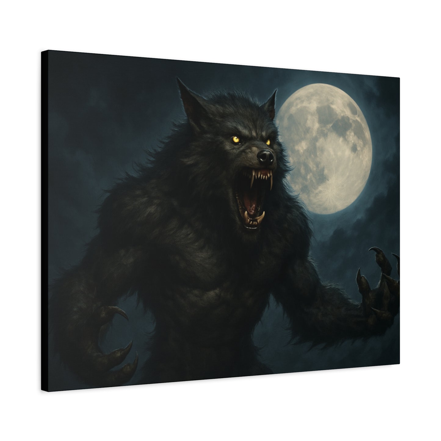 Werewolf Moon Canvas Art | Dark Fantasy Decor for Halloween, Gothic Home, Werewolf Lover Gift, Unique Wall Art, Spooky Decor