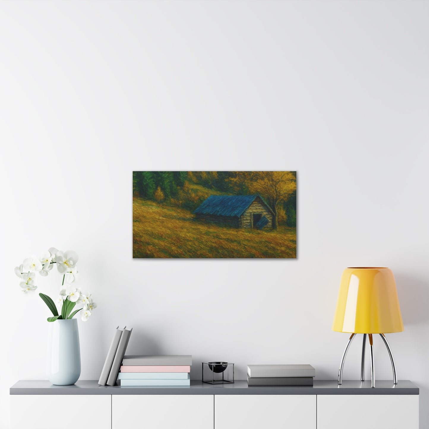 Rustic Canvas Wall Art, Nature Landscape Painting, Autumn Decor, Farmhouse Wall Art, Cozy Home Decoration