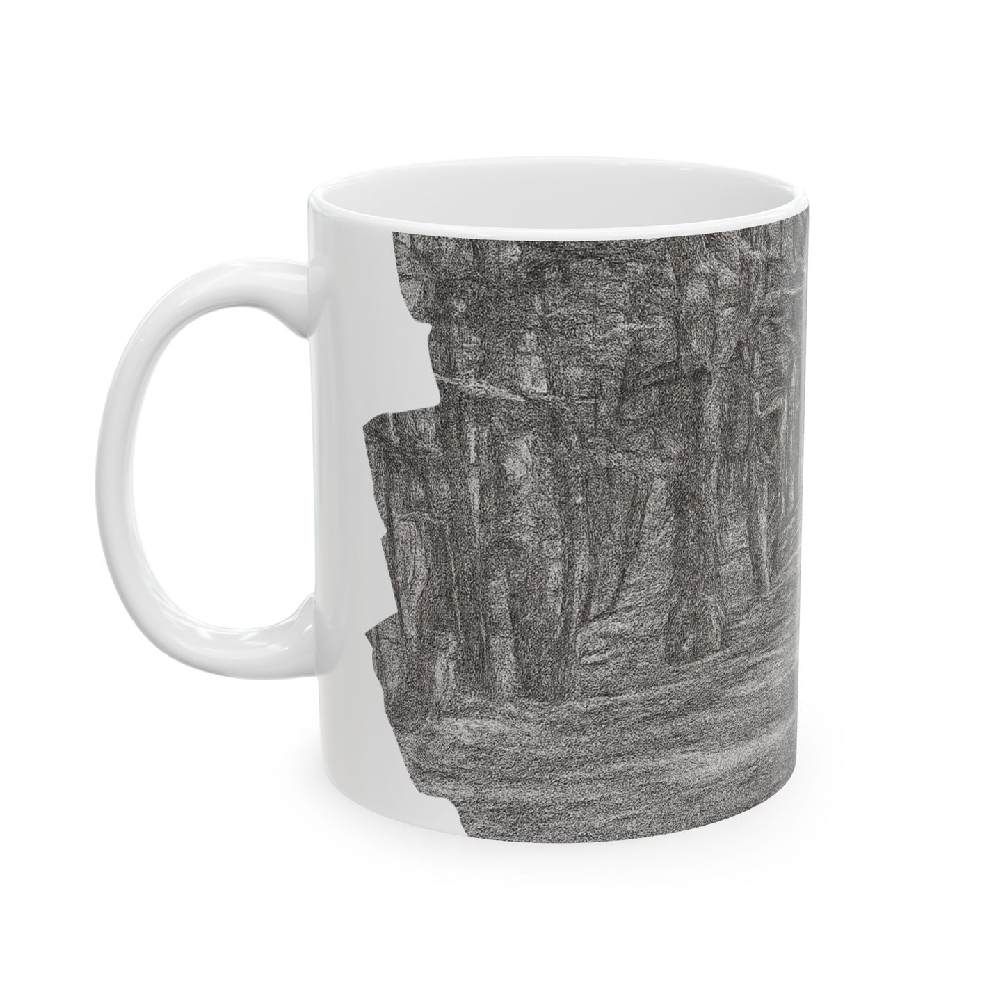 Nature-Inspired Abstract Ceramic Mug | Forest Path Design | Cozy Gift for Coffee Lovers | Home Decor | Nature Lover's Mug