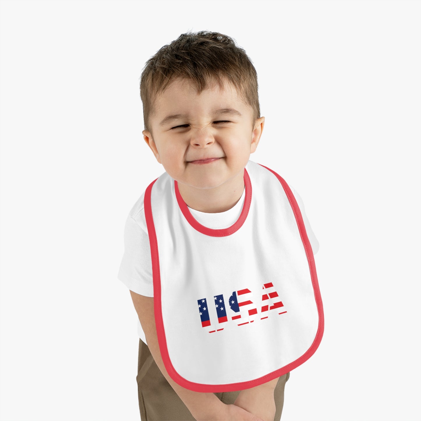 USA Bib for Babies, Americana Baby Bib, Infant Dining Essential, Gift for New Parents, Baby Shower, Fourth of July