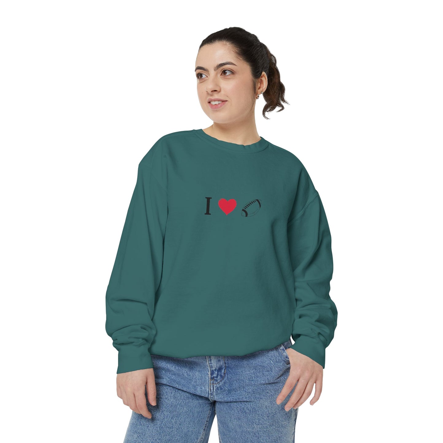 Unisex Sweatshirt, I love Football, Cozy, Perfect for Everyday Wear, Gift Idea for Friends, Couples, and Special Occasions